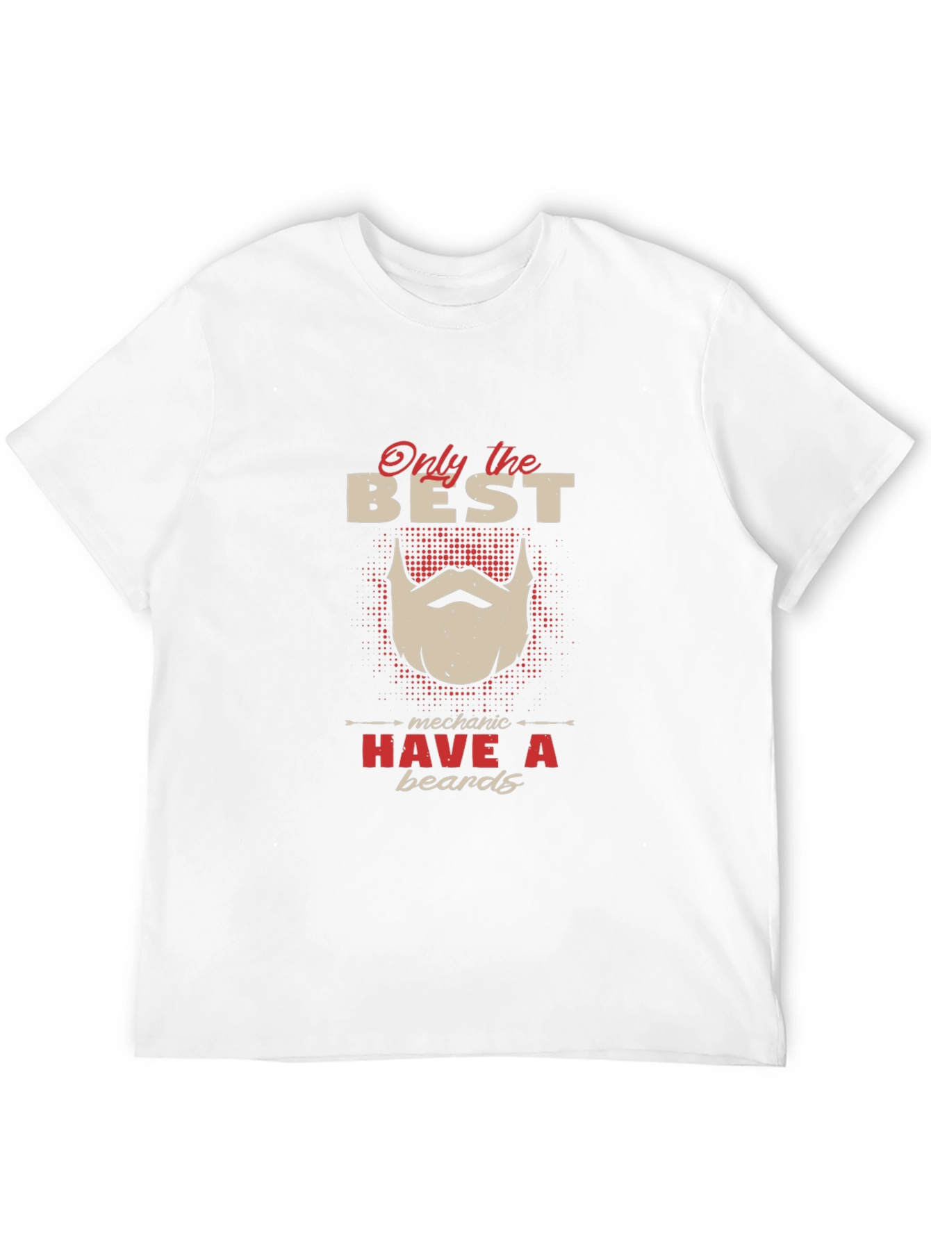 Best Mechanic Beard T-Shirt - Black Crew Neck Tee
