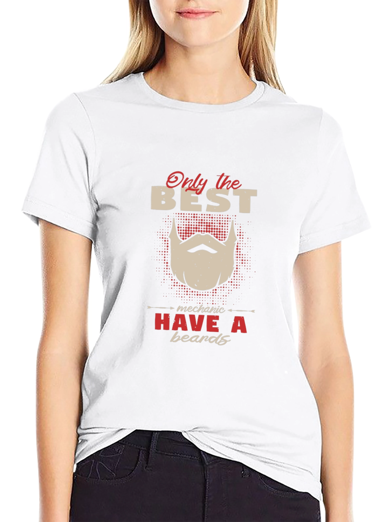 Best Mechanic Beard T-Shirt - Black Crew Neck Tee