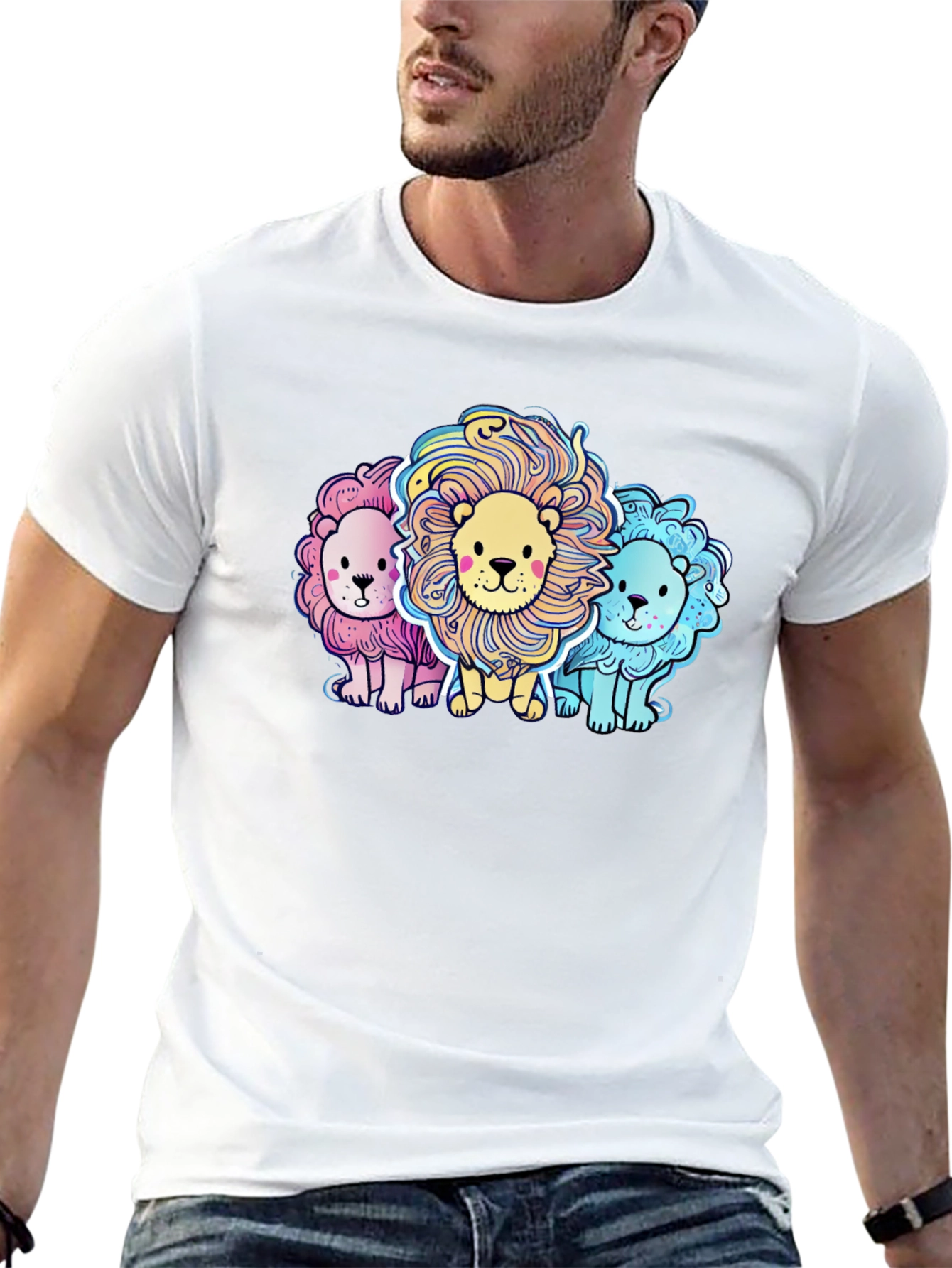 Cute Cartoon Lions Graphic Tee