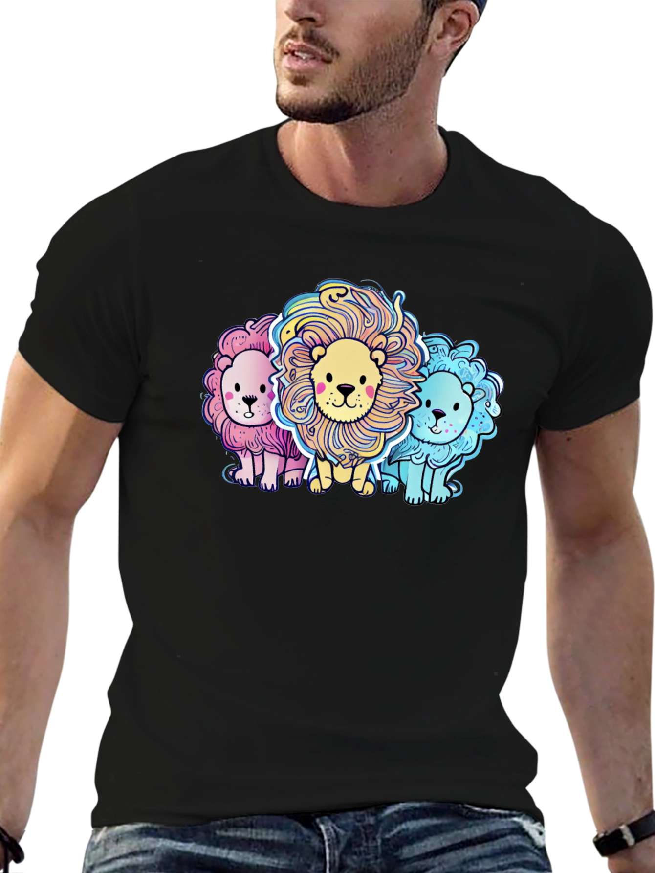 Cute Cartoon Lions Graphic Tee