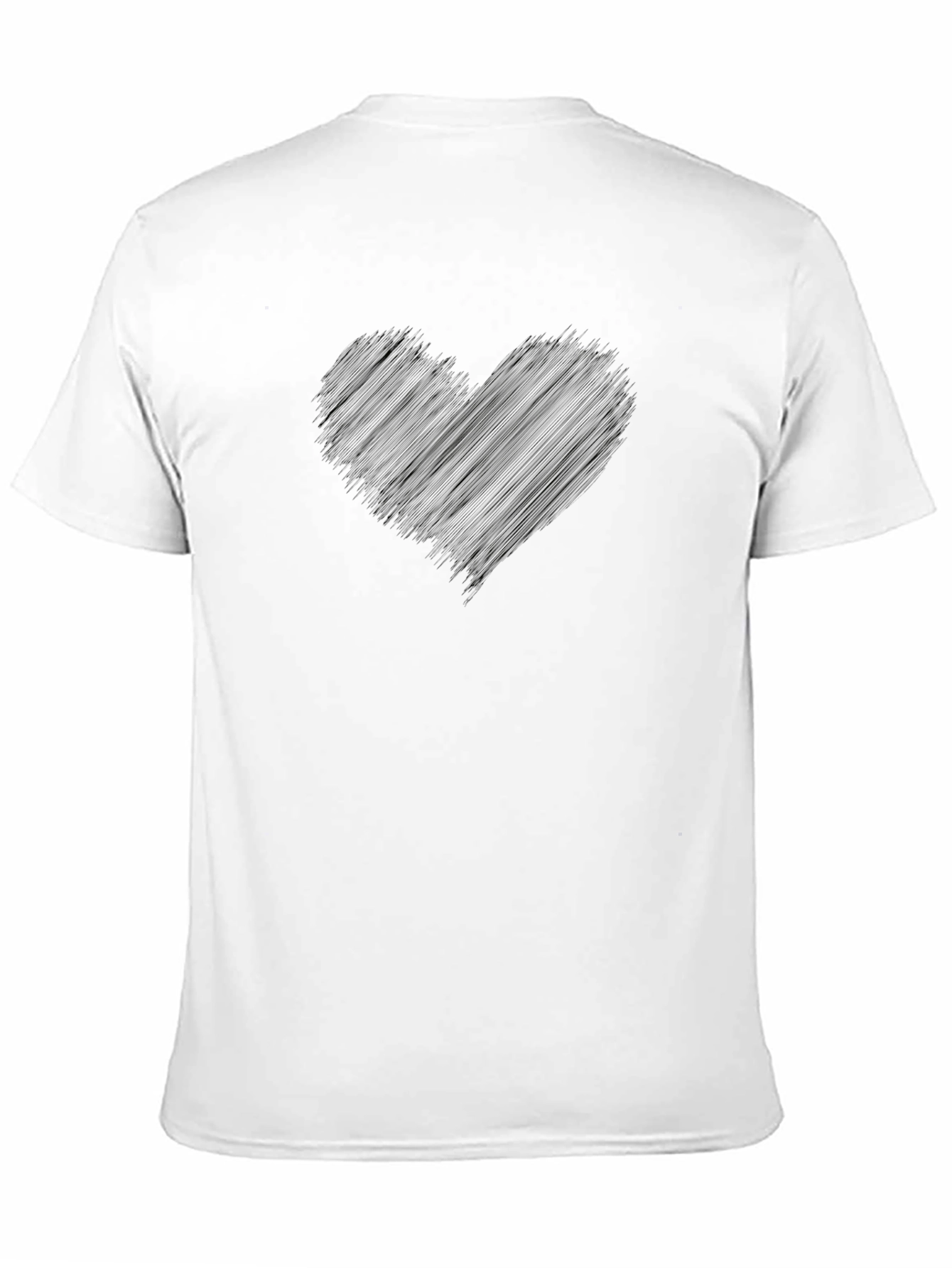 Mens Black Graphic T-Shirt - Heart Design