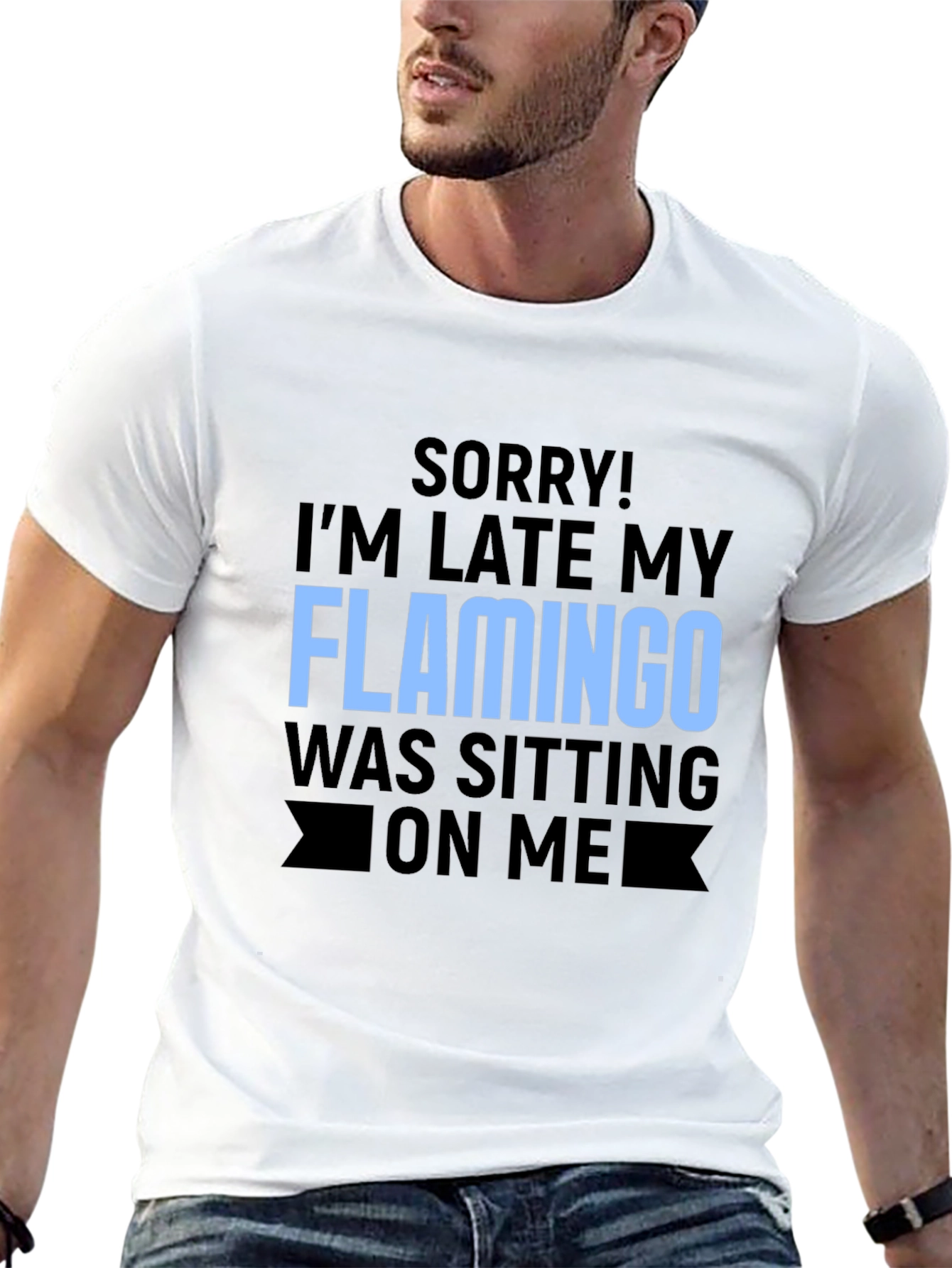 Funny Flamingo Graphic T-Shirt for Latecomers