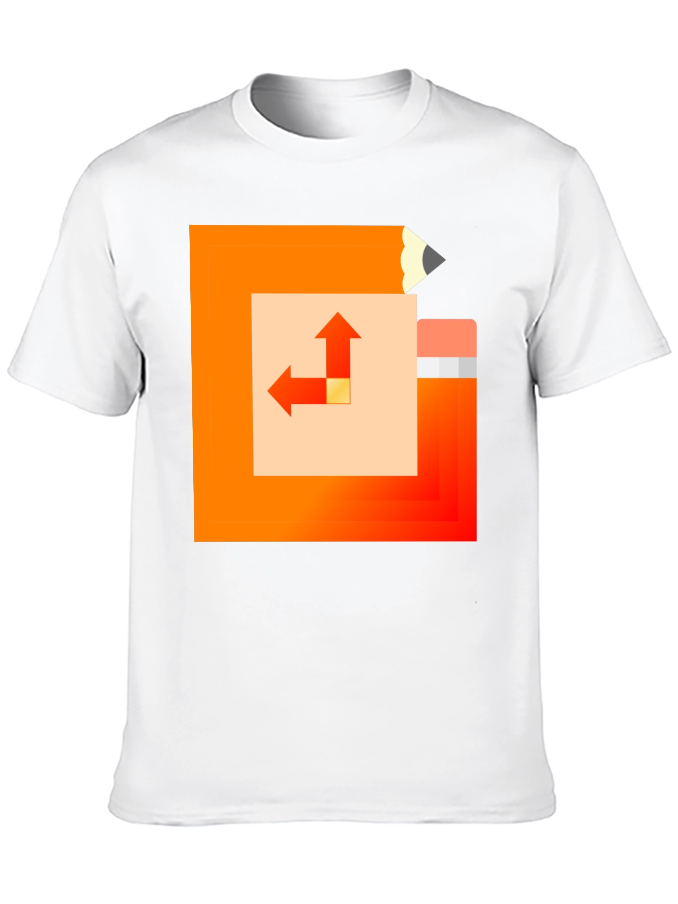 Geometric Pencil Design Black T-Shirt