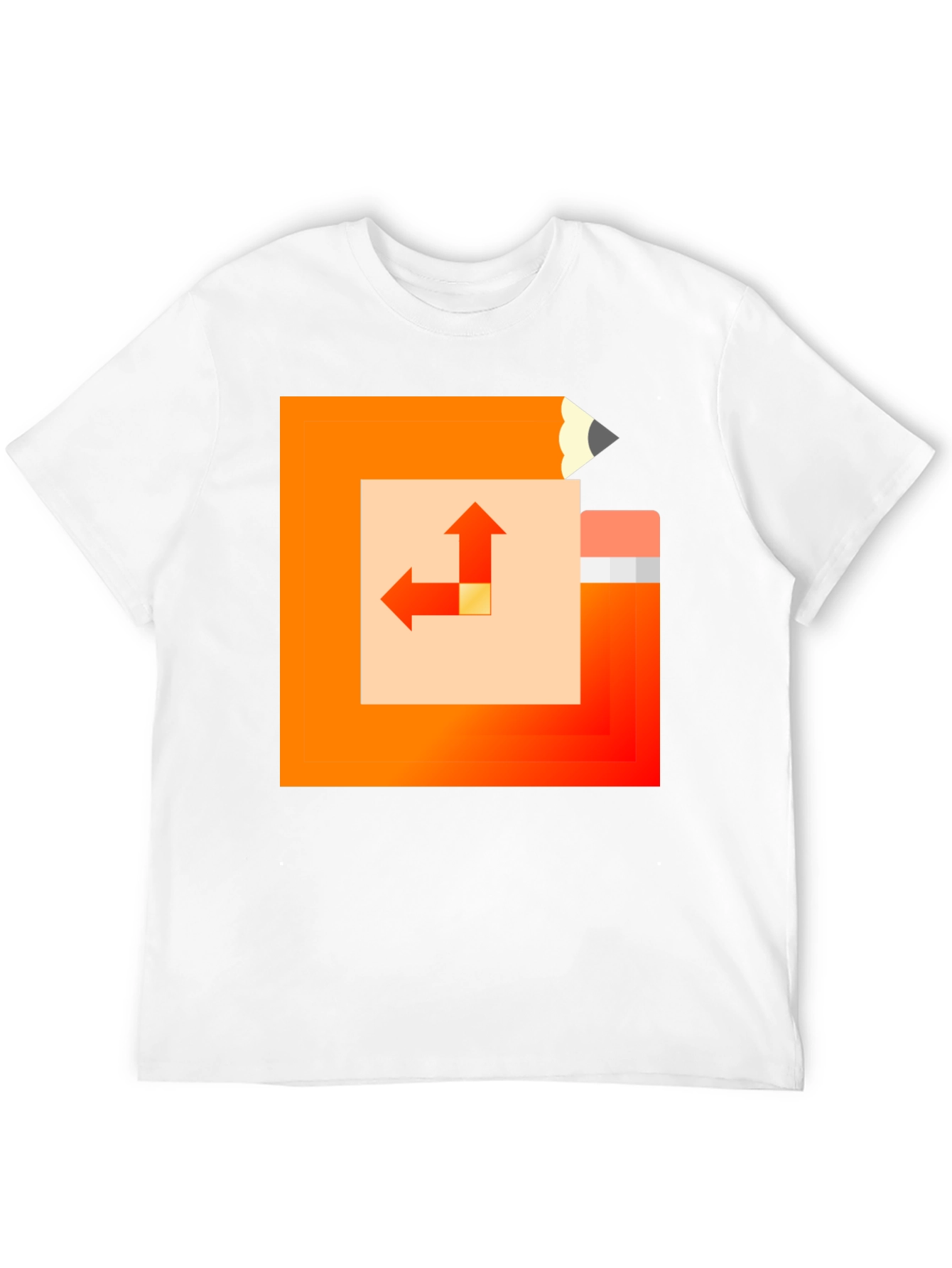 Geometric Pencil Design Black T-Shirt
