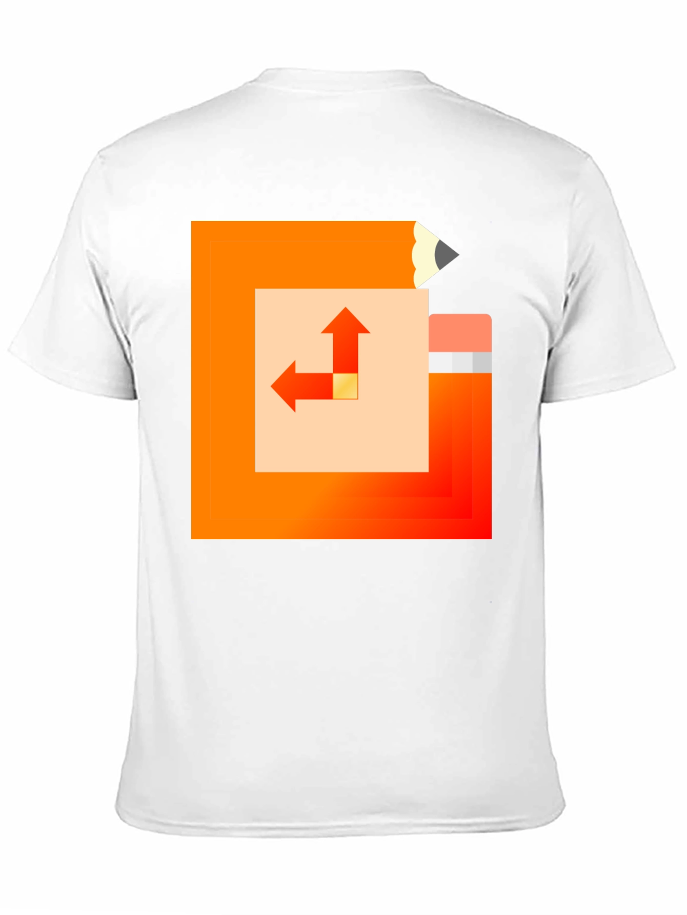 Geometric Pencil Design Black T-Shirt