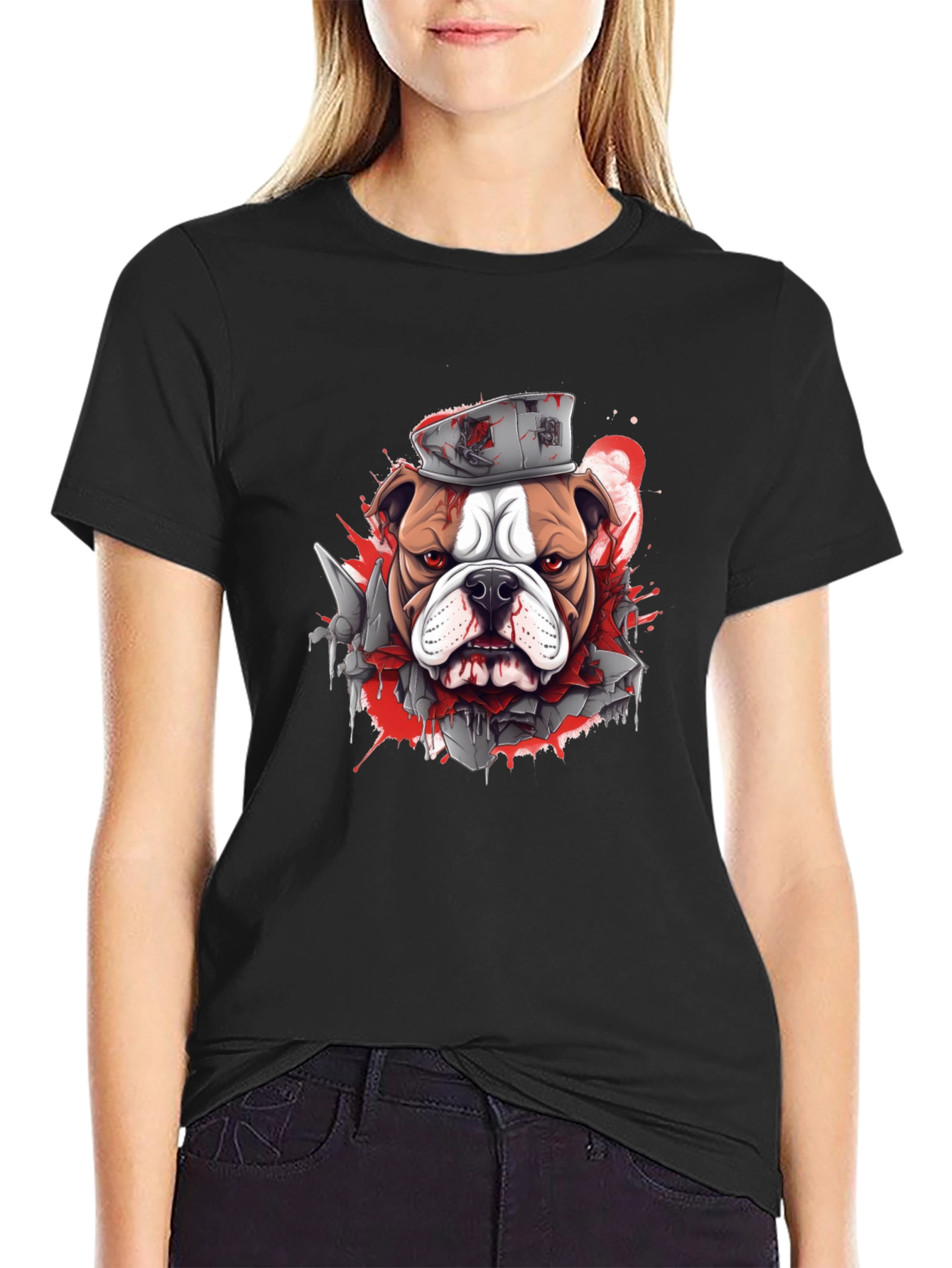 Bulldog Graphic Tee - Edgy Streetwear