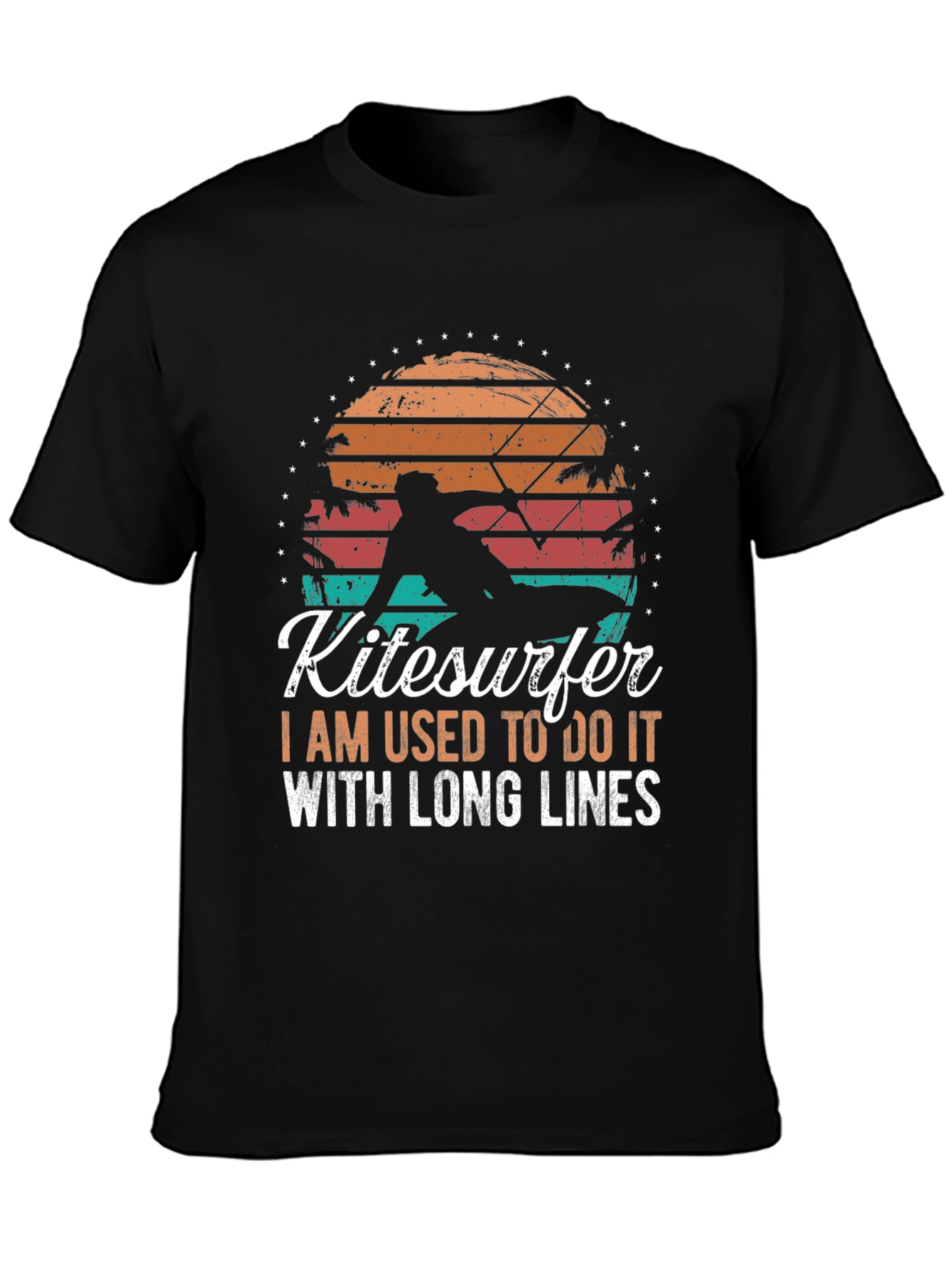 Kitesurfer Graphic Tee - Retro Sunset Design