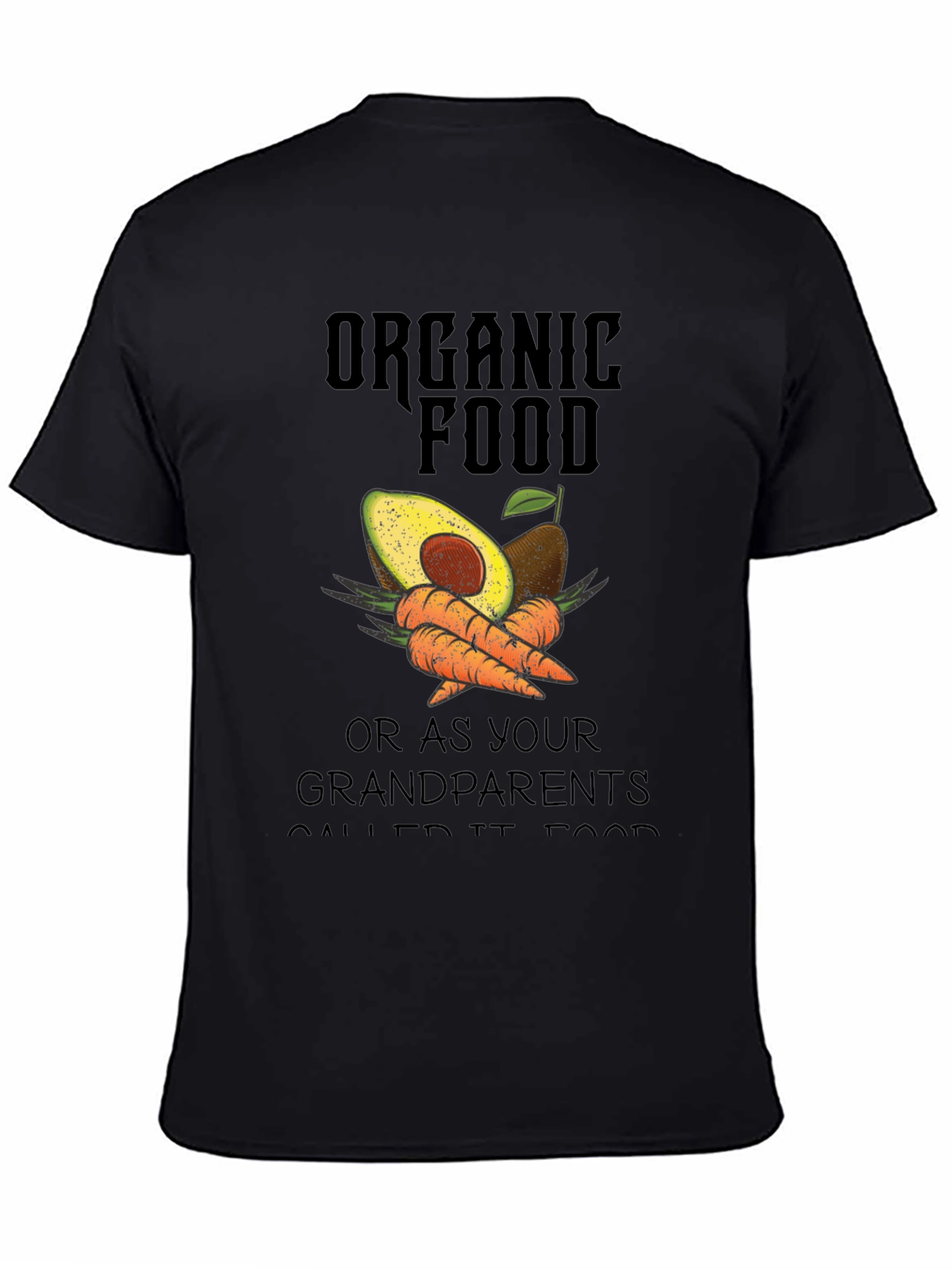 Organic Food T-Shirt Avocado & Carrot Graphic Tee