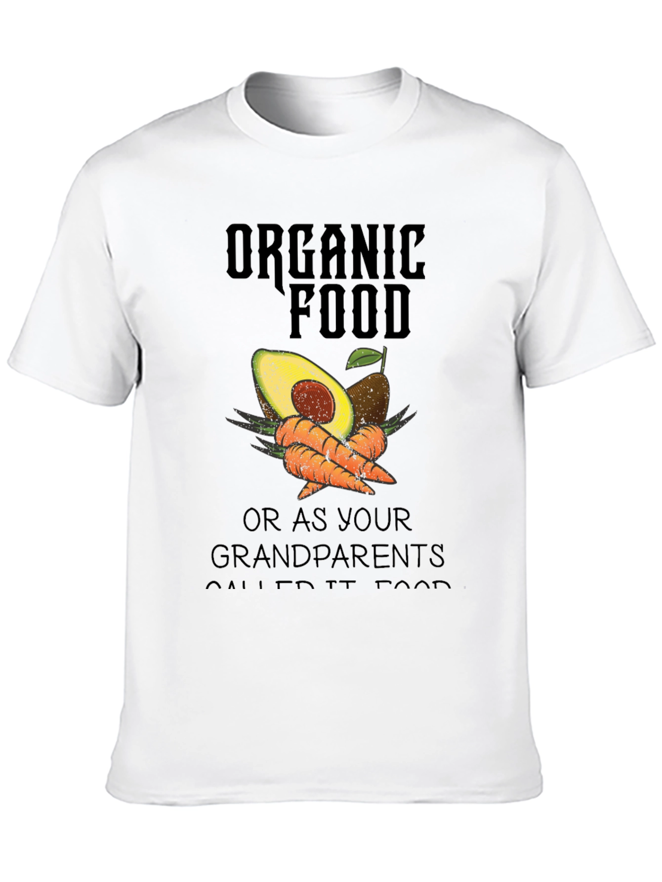 Organic Food T-Shirt Avocado & Carrot Graphic Tee