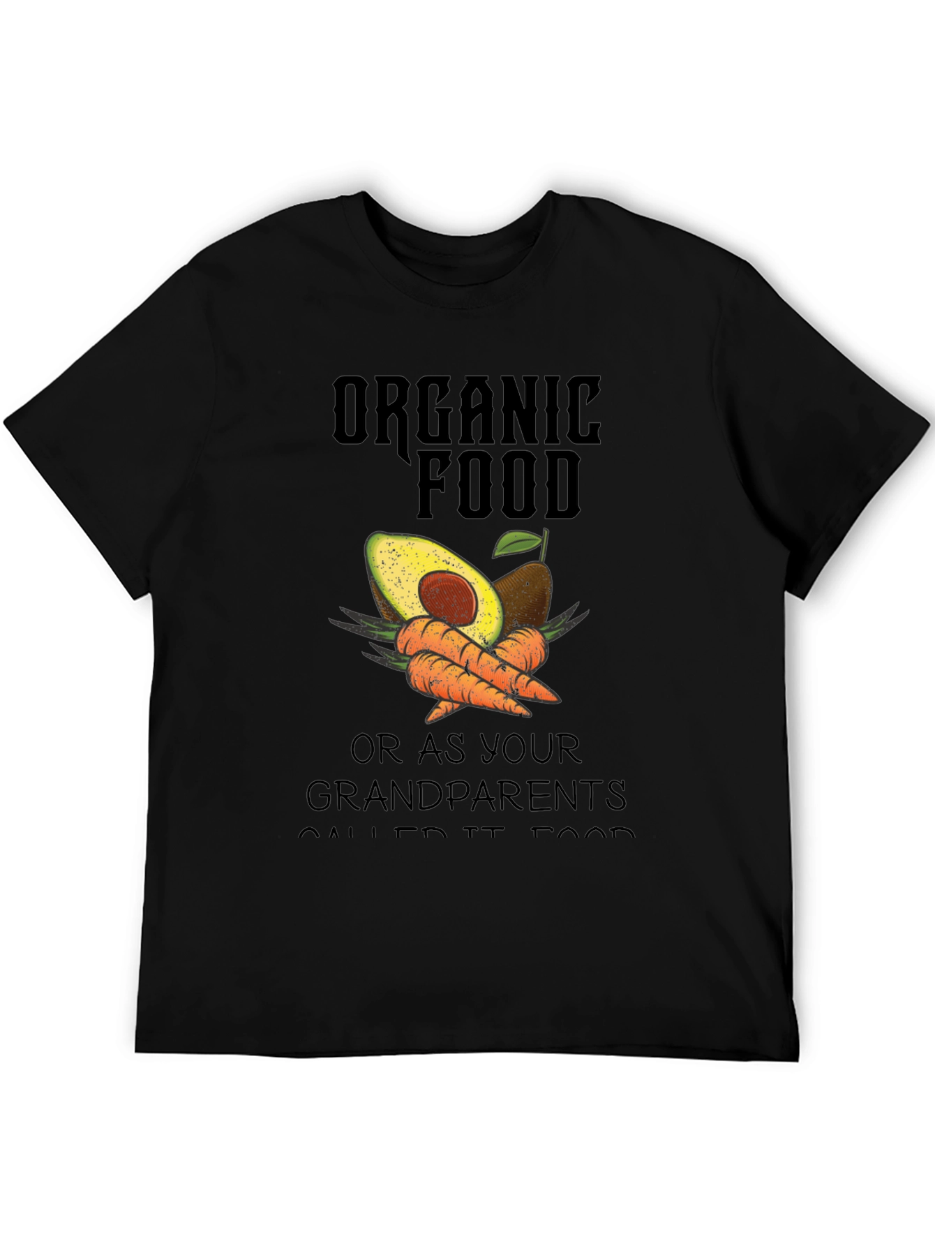 Organic Food T-Shirt Avocado & Carrot Graphic Tee