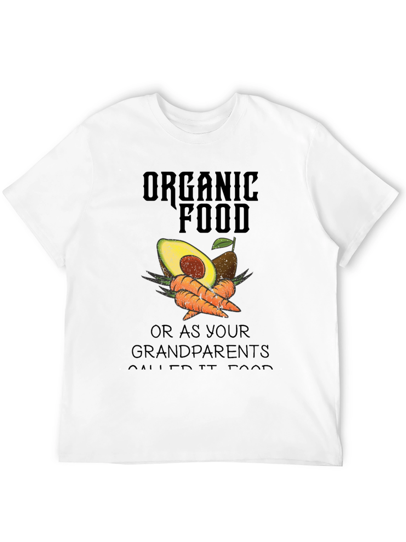 Organic Food T-Shirt Avocado & Carrot Graphic Tee