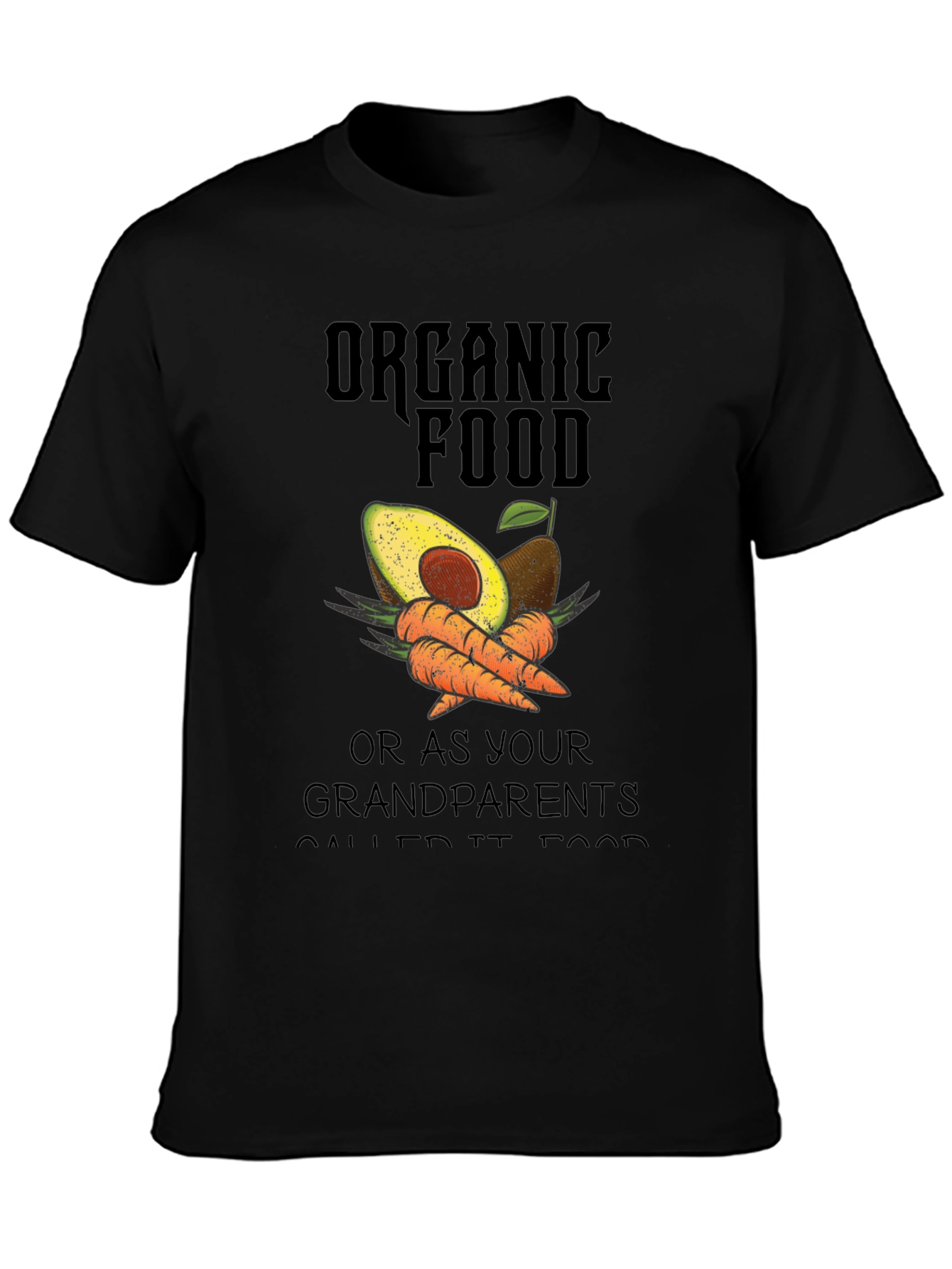 Organic Food T-Shirt Avocado & Carrot Graphic Tee