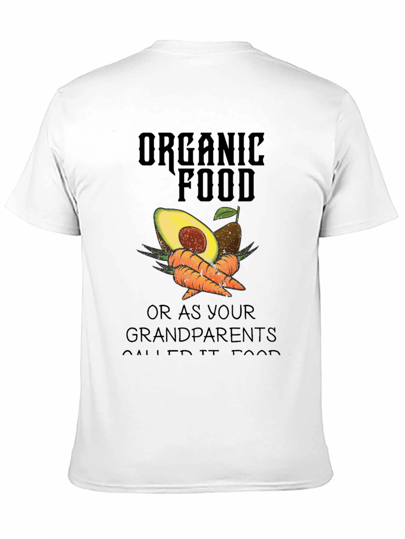 Organic Food T-Shirt Avocado & Carrot Graphic Tee