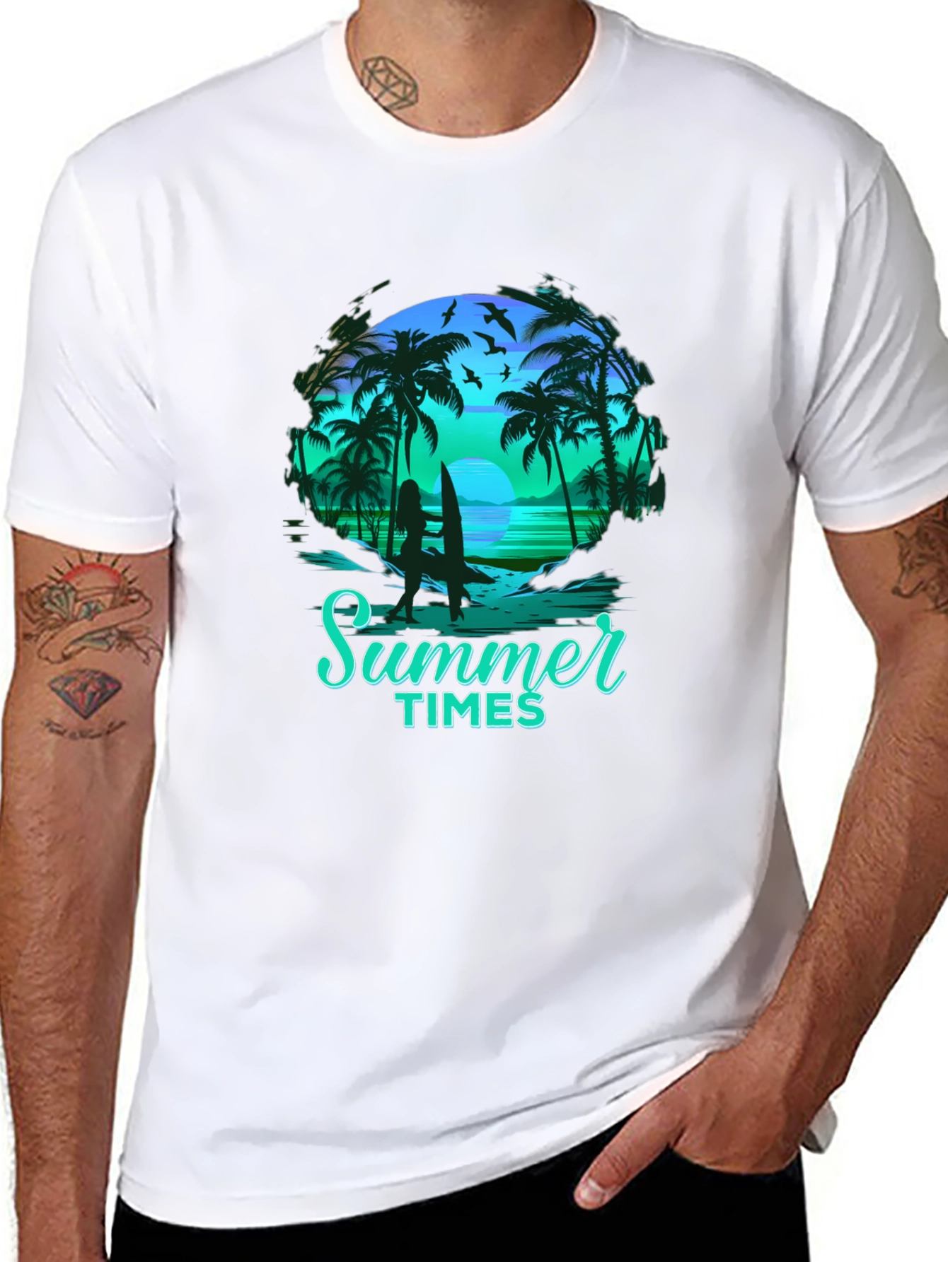 Summer Times Graphic Tee - Tropical Beach Shirt