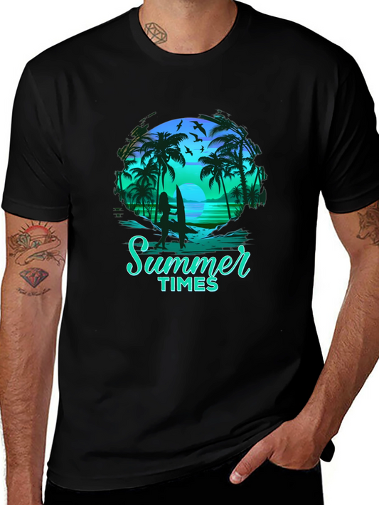 Summer Times Graphic Tee - Tropical Beach Shirt