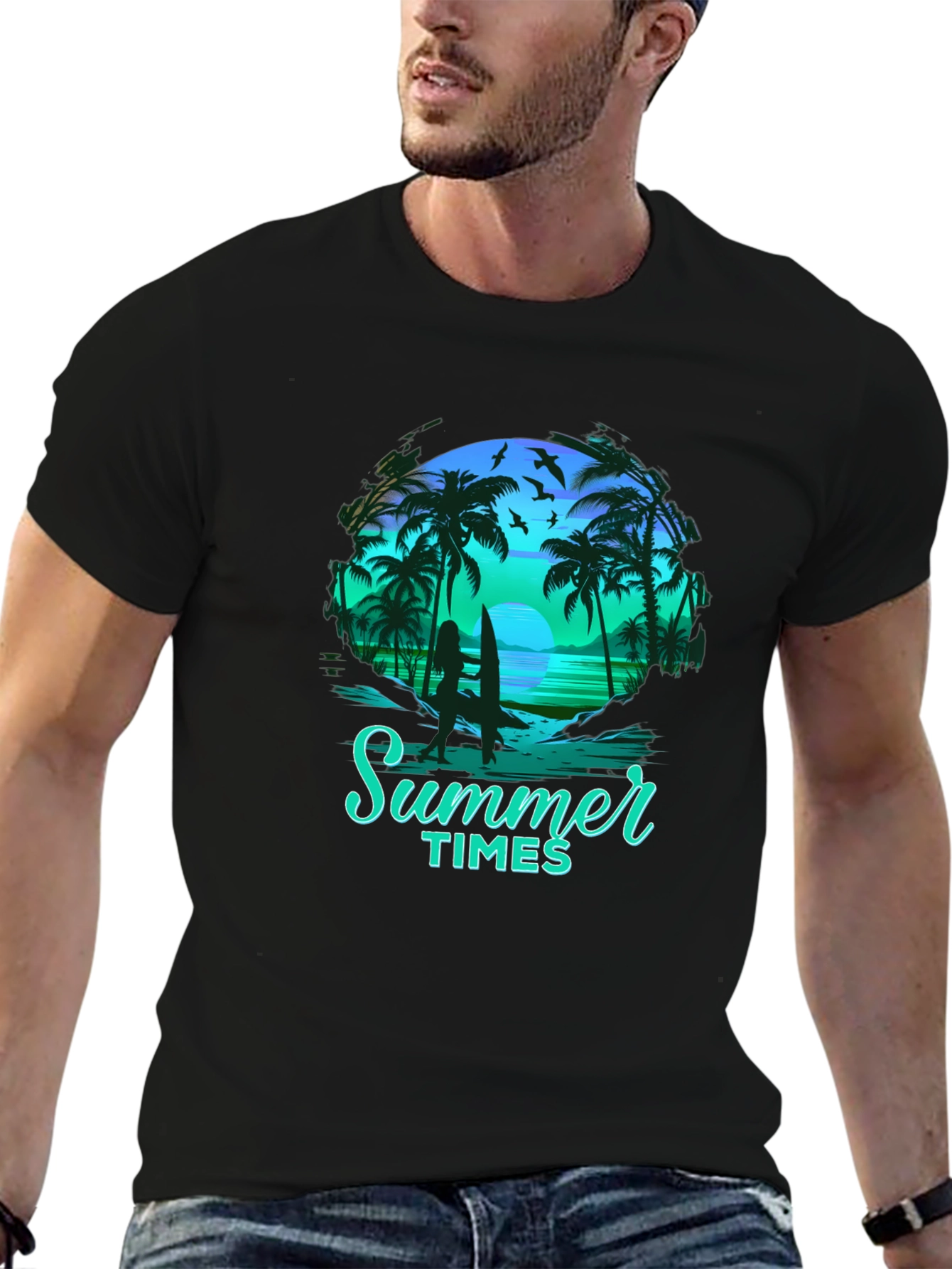 Summer Times Graphic Tee - Tropical Beach Shirt