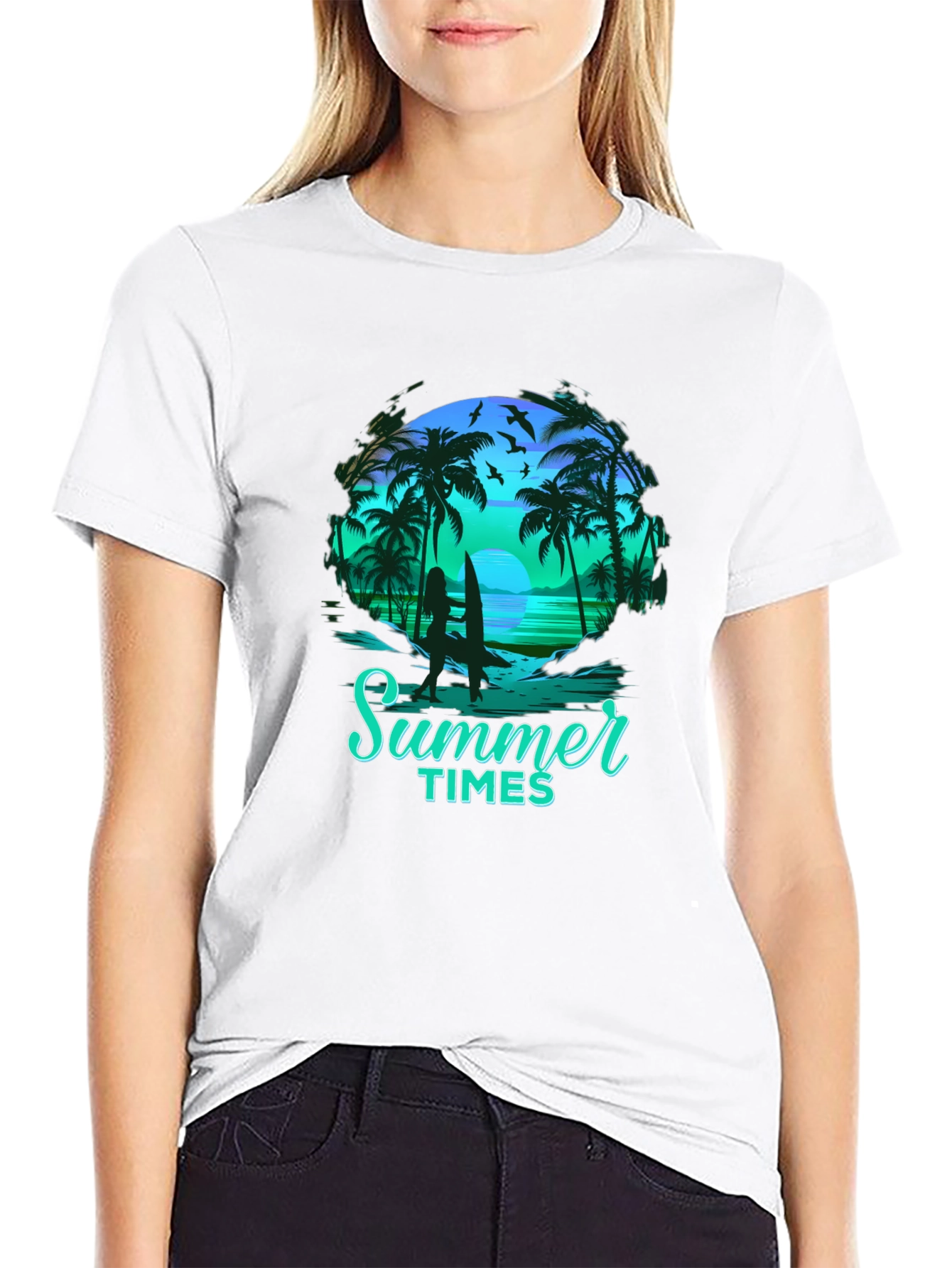 Summer Times Graphic Tee - Tropical Beach Shirt