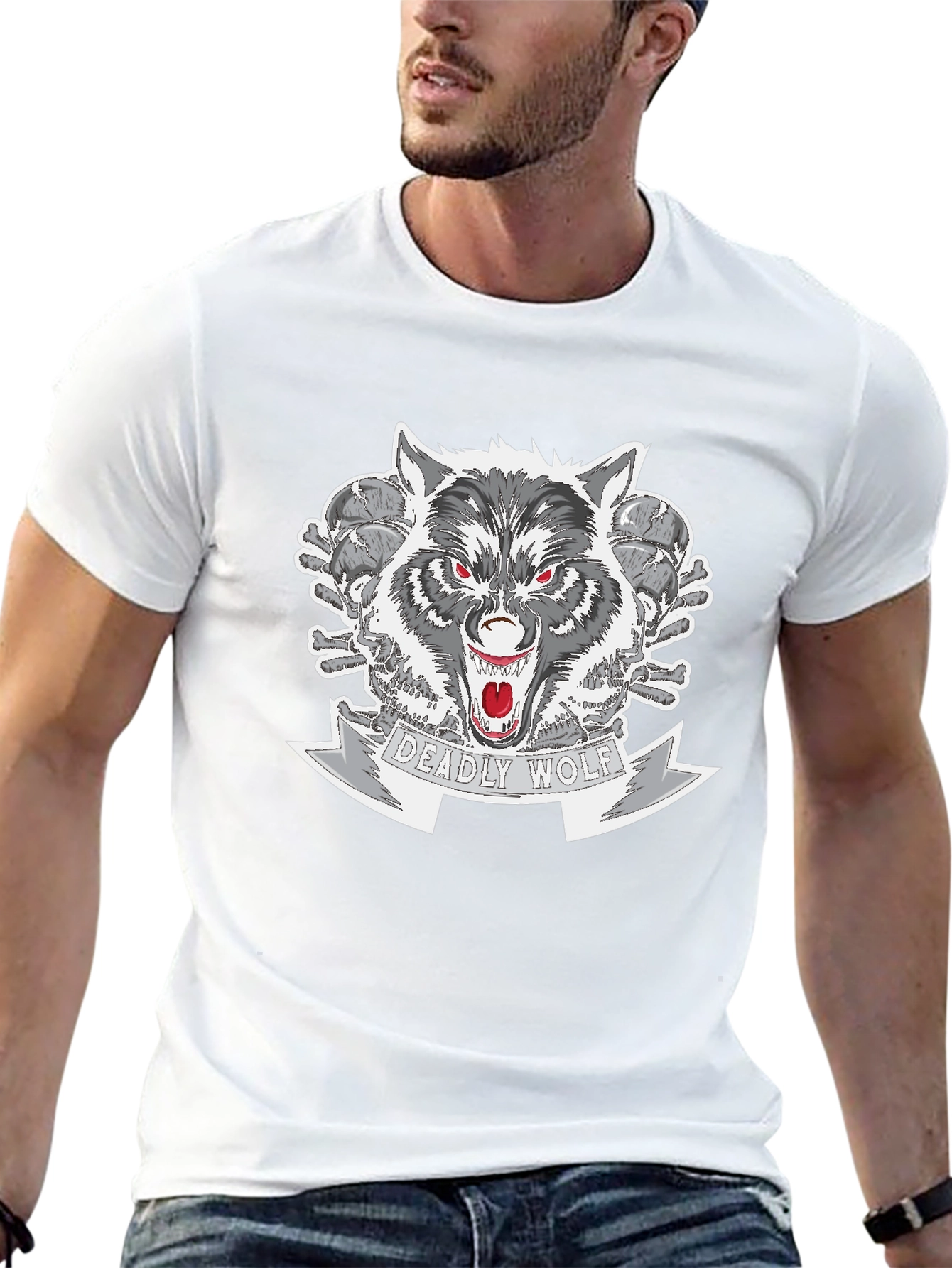 Deadly Wolf Graphic Tee - Black