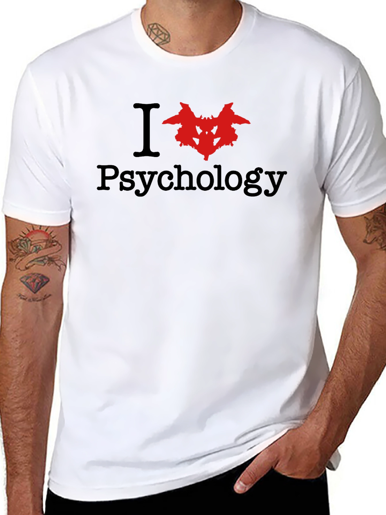 I Love Psychology T-Shirt Rorschach Test Design