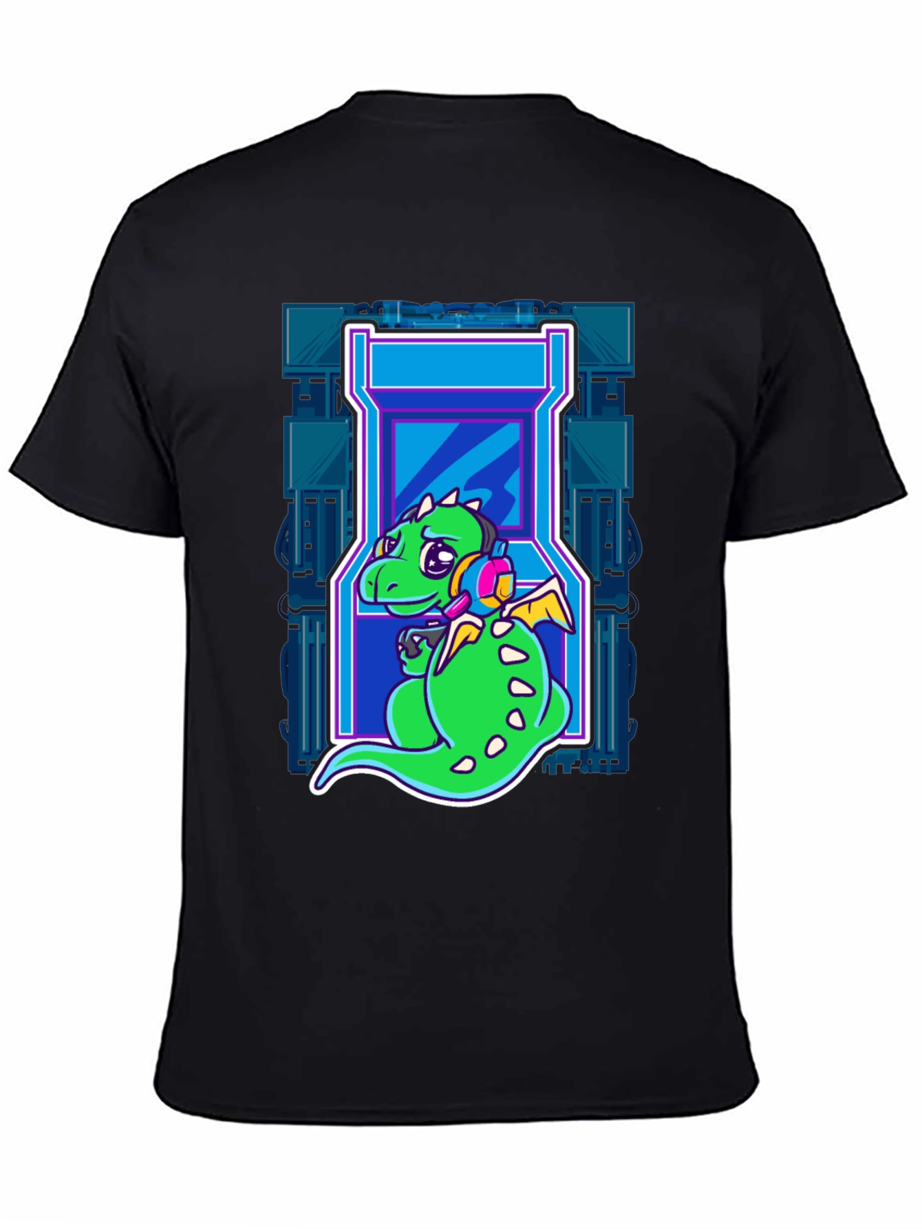 Gamer Dragon T-Shirt - Retro Arcade Style