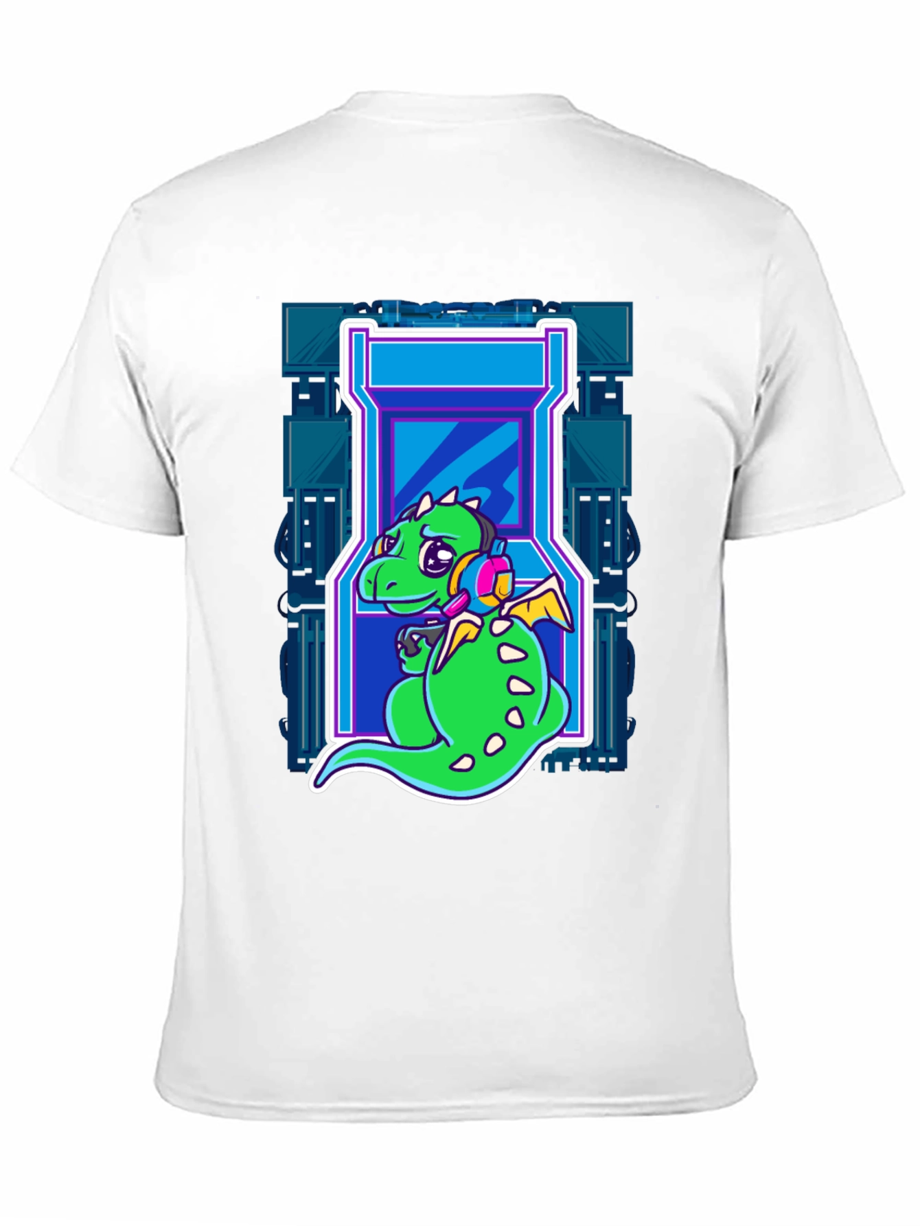 Gamer Dragon T-Shirt - Retro Arcade Style