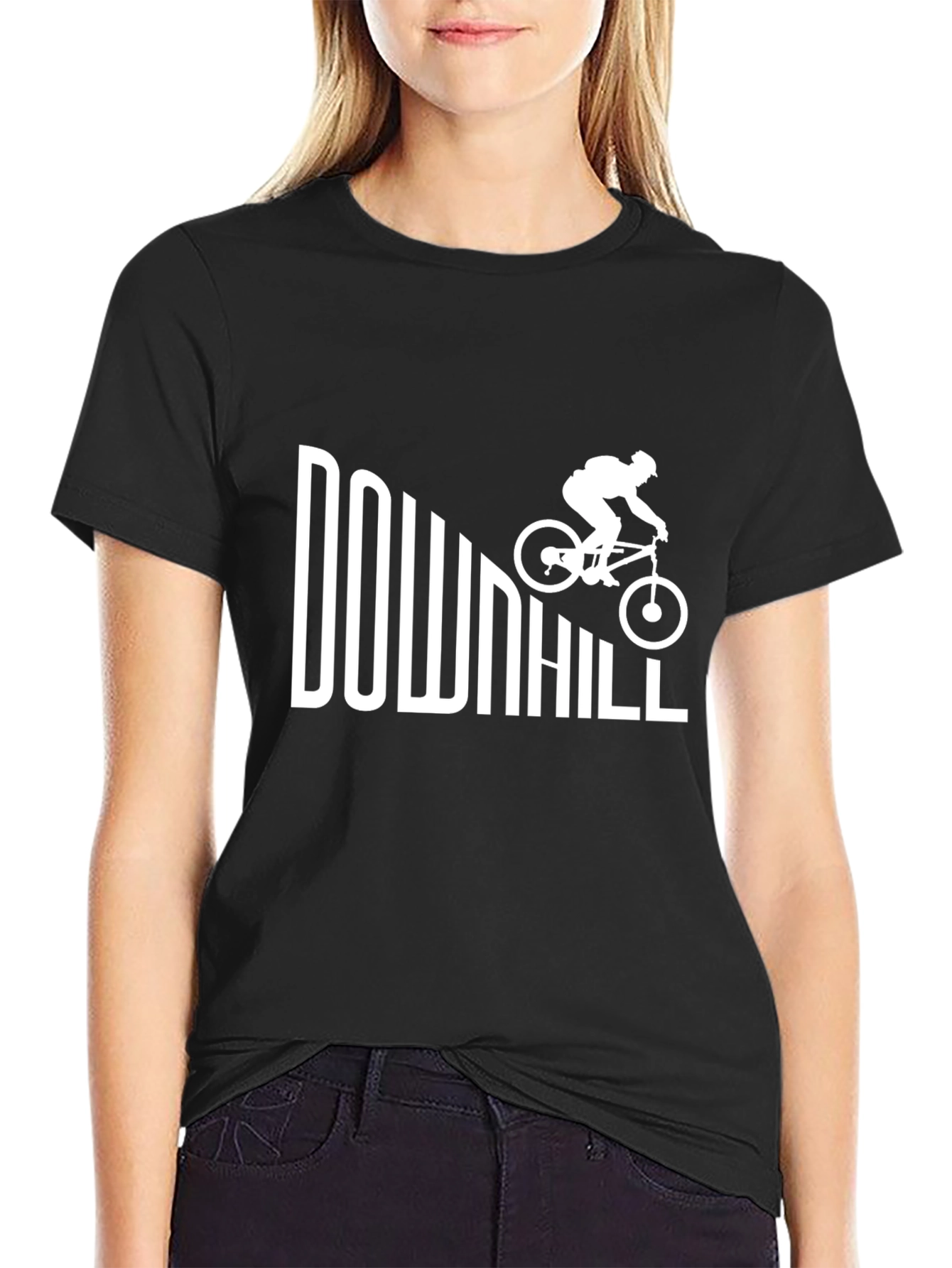 Downhill Biking Graphic Tee - Black