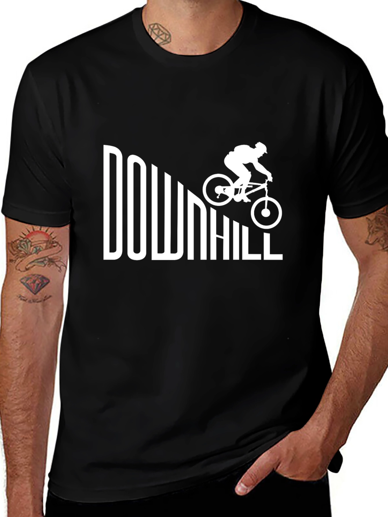 Downhill Biking Graphic Tee - Black