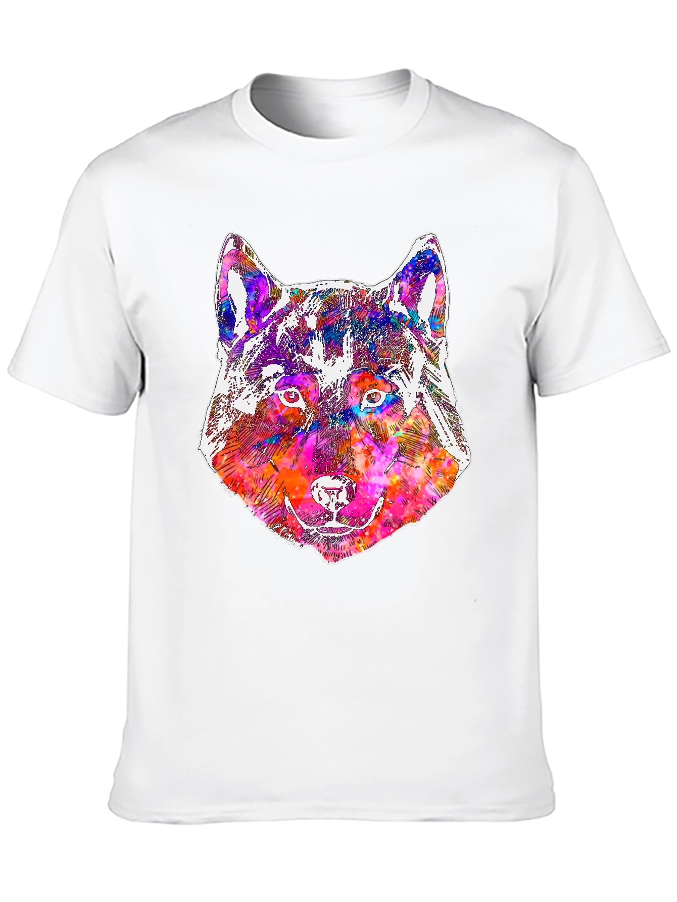 Abstract Wolf Graphic Tee - Black Unisex T-Shirt