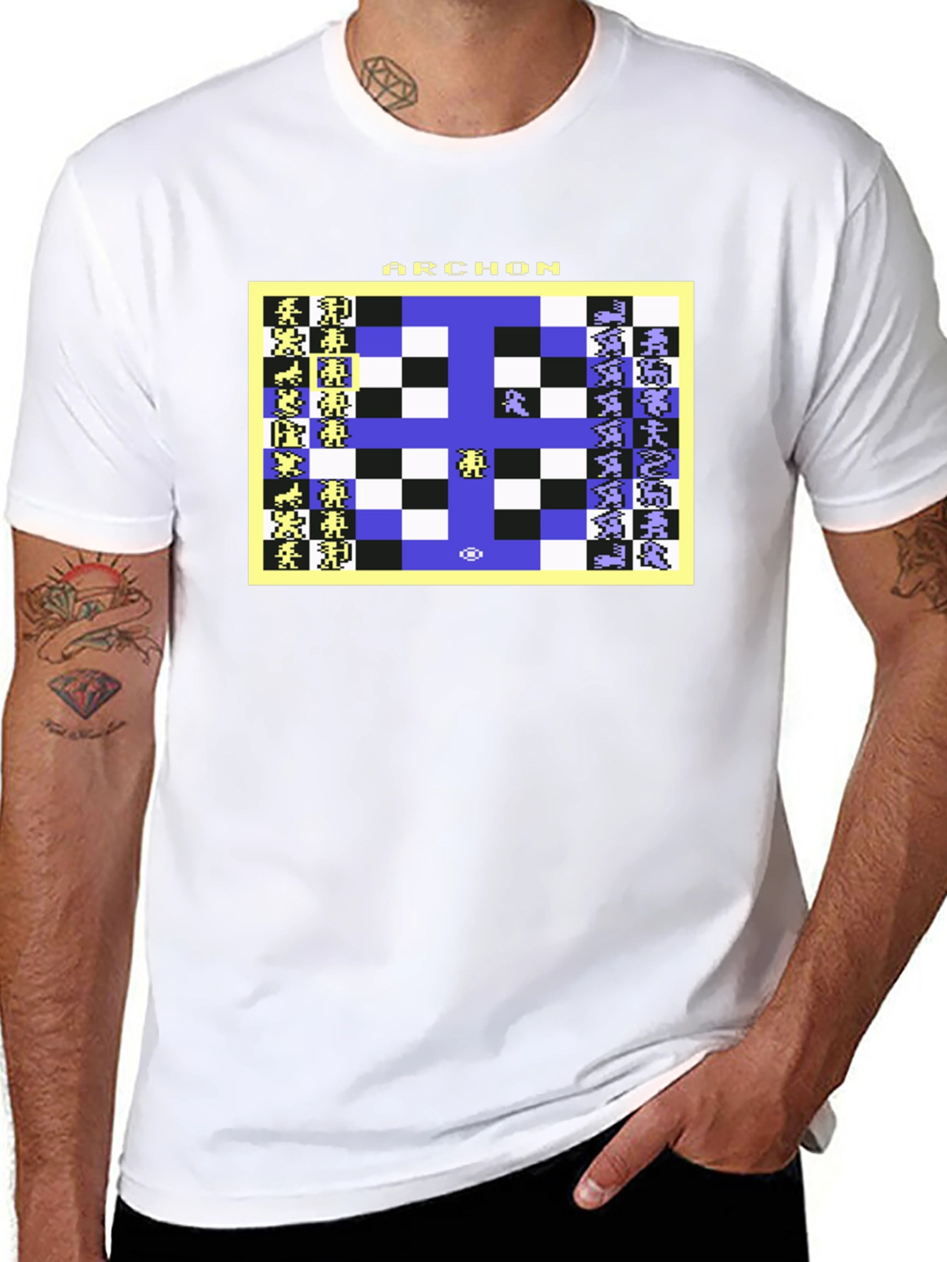 Archon Chess Game T-Shirt - Retro 8-Bit Design