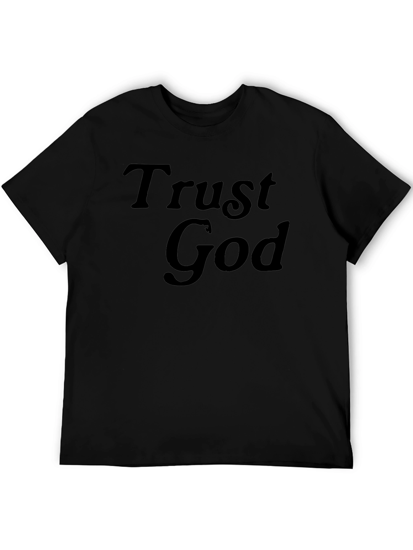 Trust God Graphic Tee - Black Casual T-Shirt