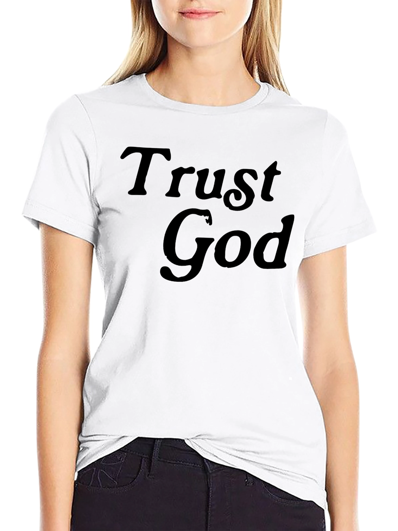 Trust God Graphic Tee - Black Casual T-Shirt