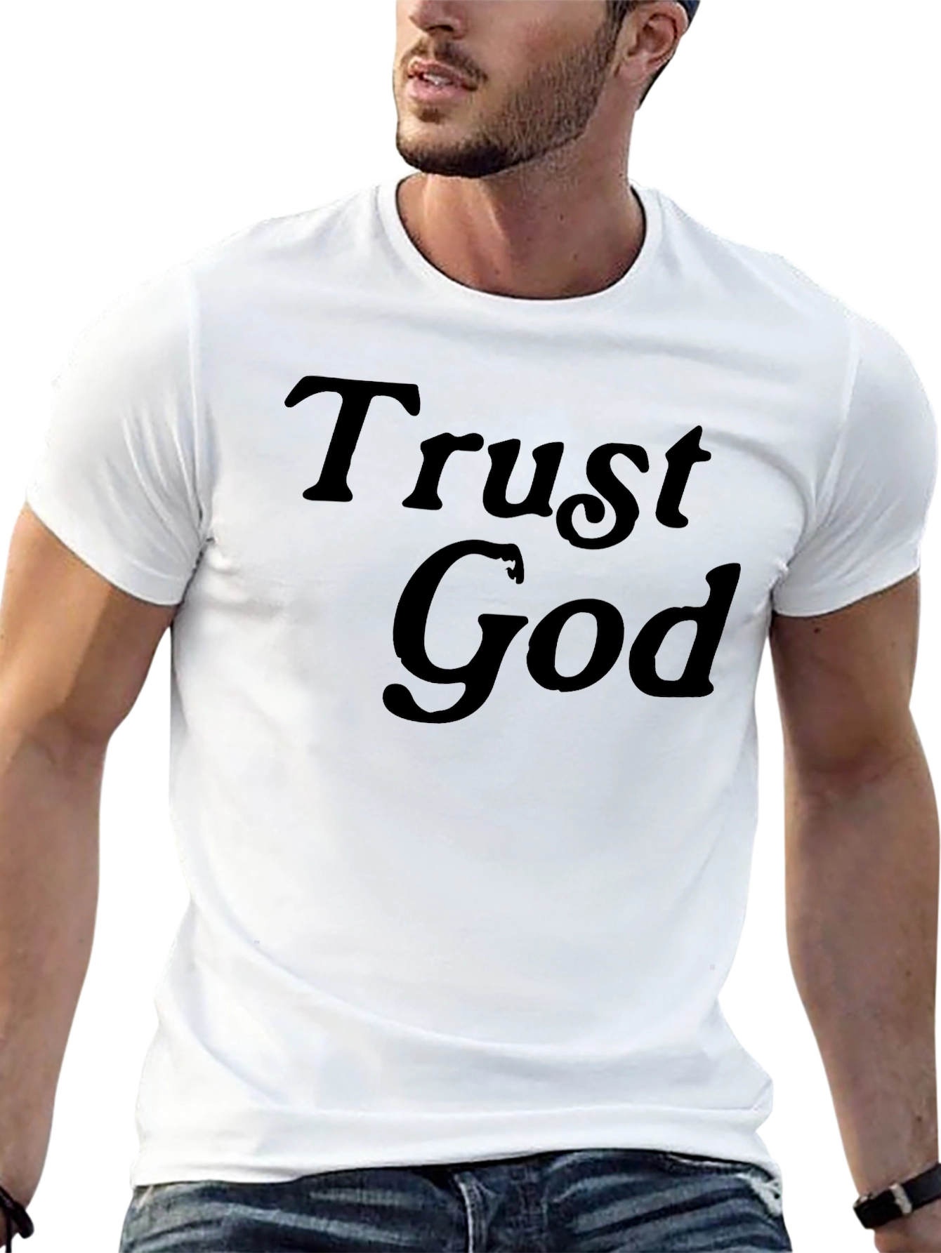 Trust God Graphic Tee - Black Casual T-Shirt