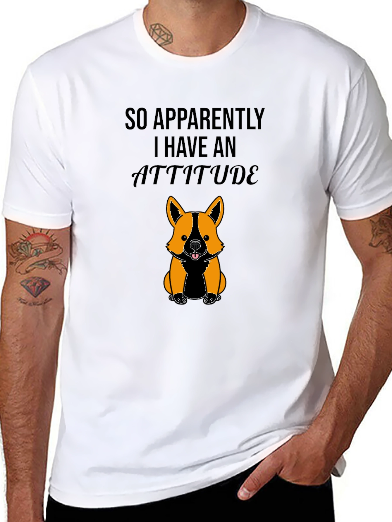 Attitude Dog Graphic Tee - Soft Cotton Casual Wear