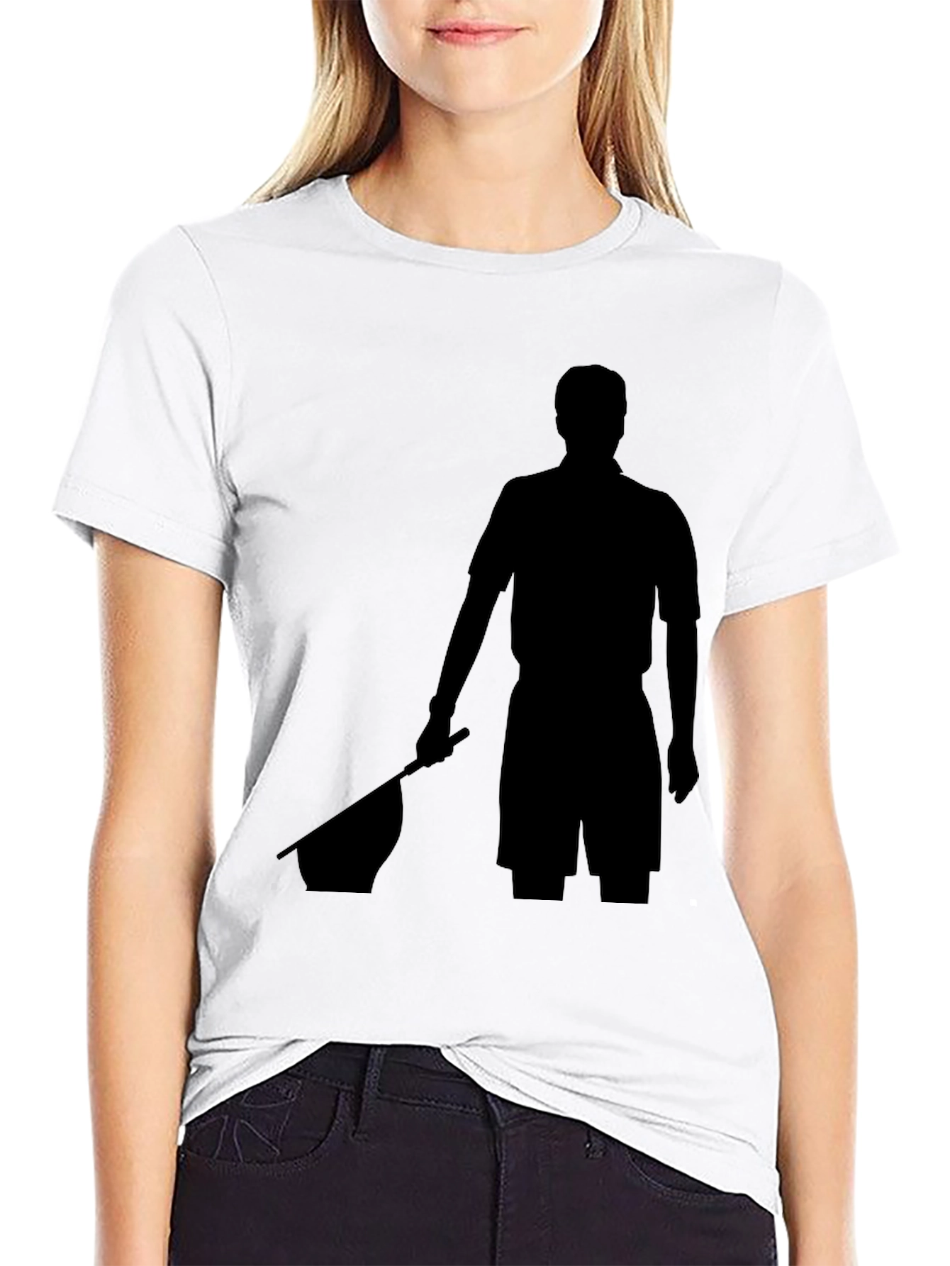 Black T-Shirt with Silhouette Graphic
