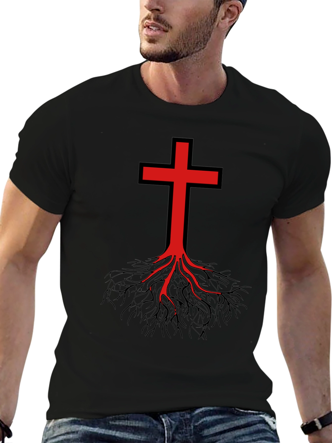 Rooted Cross Graphic T-Shirt - Stylish Christian Apparel