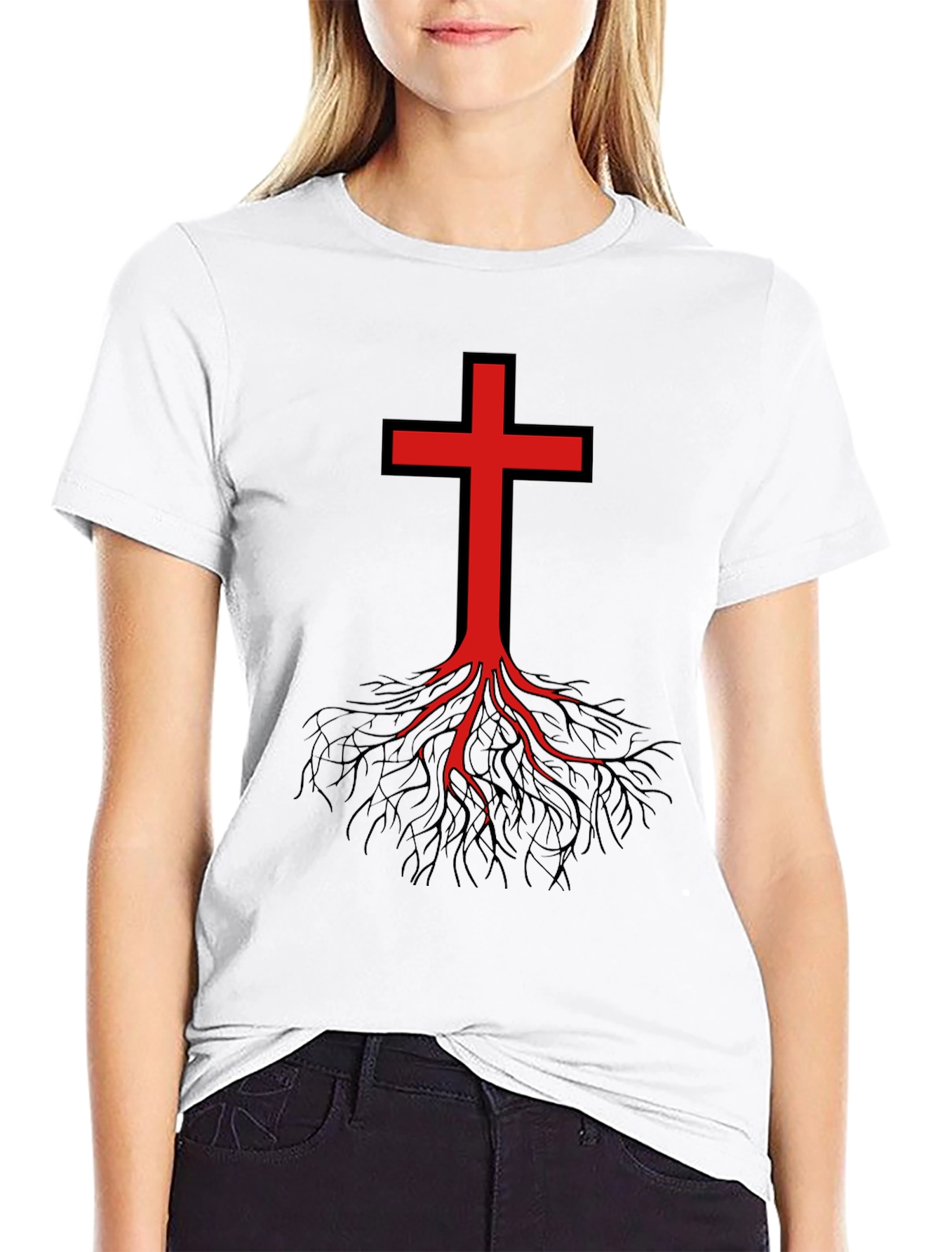 Rooted Cross Graphic T-Shirt - Stylish Christian Apparel