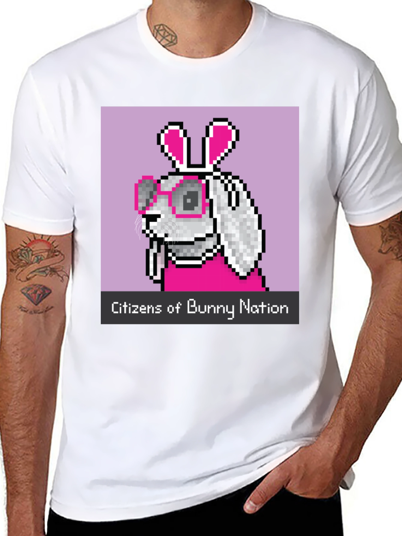 Citizens of Bunny Nation Pixel Art T-Shirt
