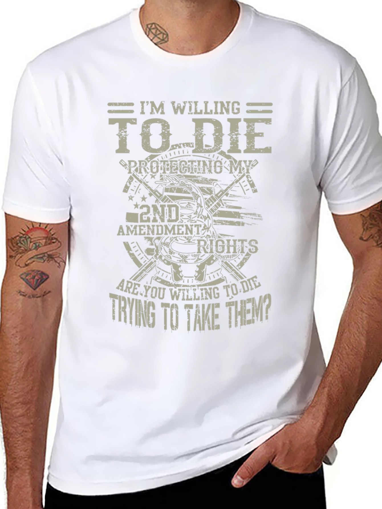 2nd Amendment Tee: Im Willing To Die Graphic T-Shirt