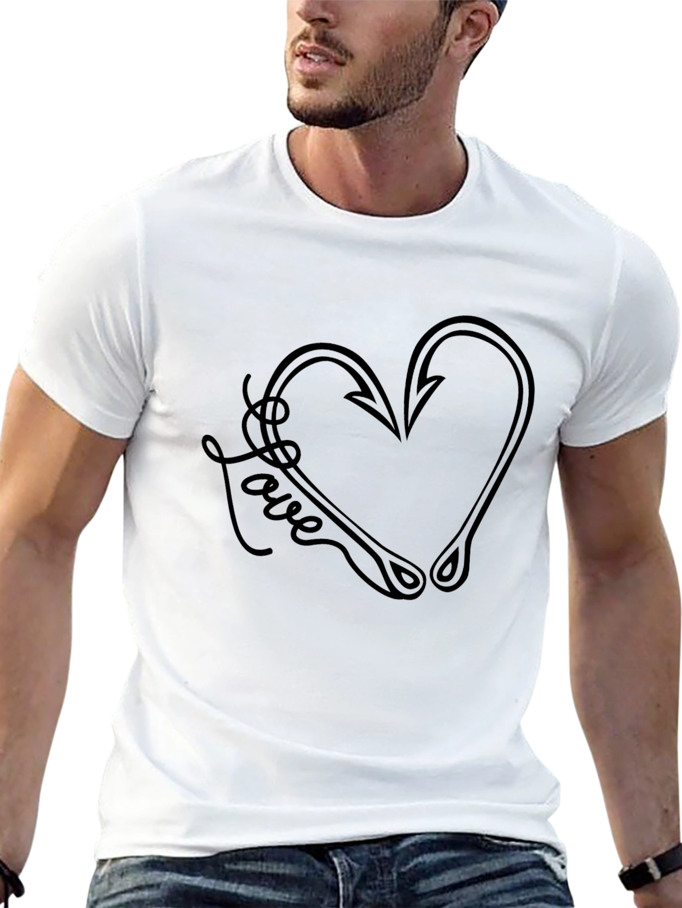 Fishing Hook Heart Love T-Shirt