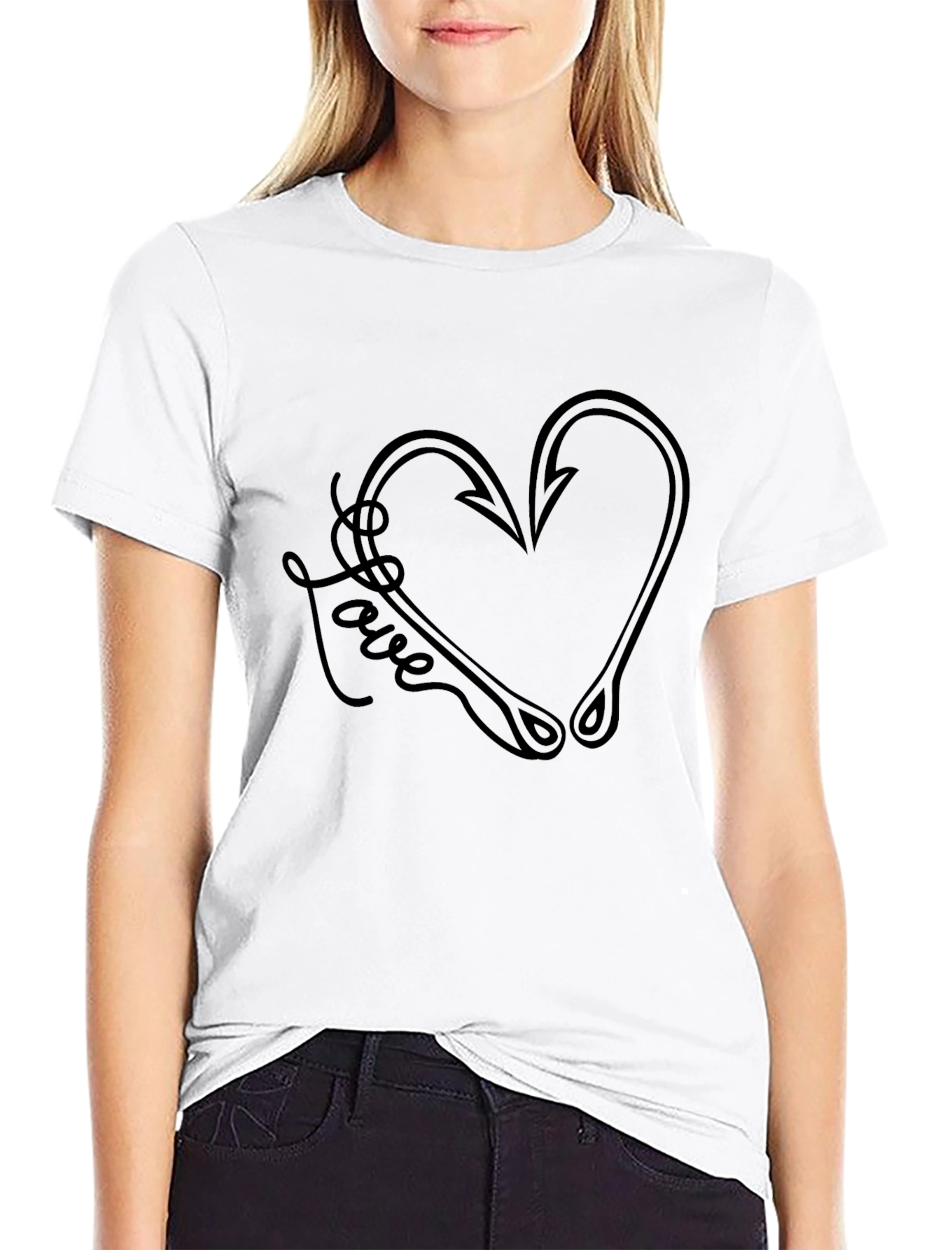 Fishing Hook Heart Love T-Shirt