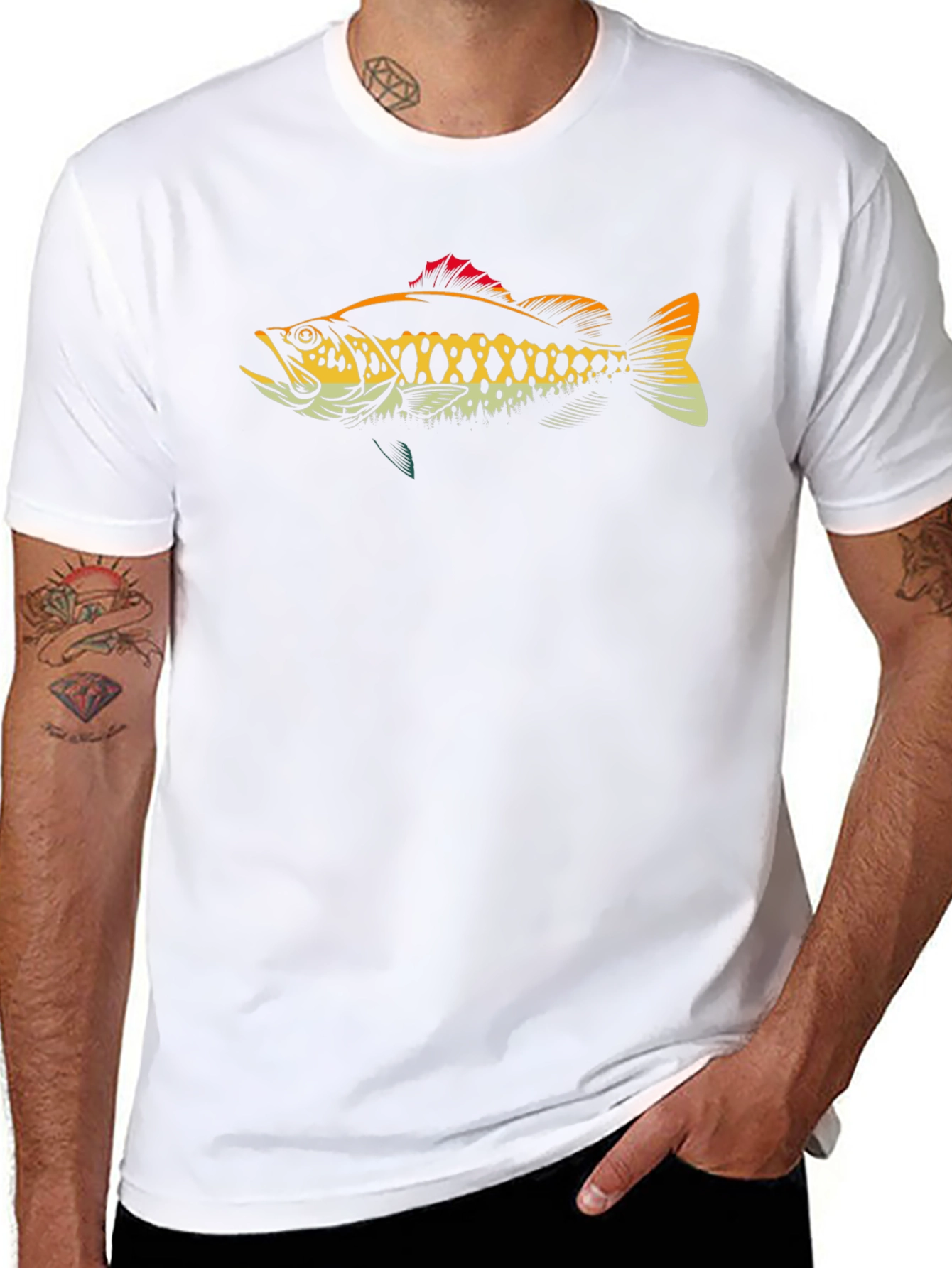 Bass Fish Graphic T-Shirt - Anglers Tee