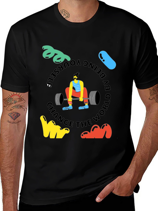 Unique Graphic T-Shirt - Be Yourself Change the World