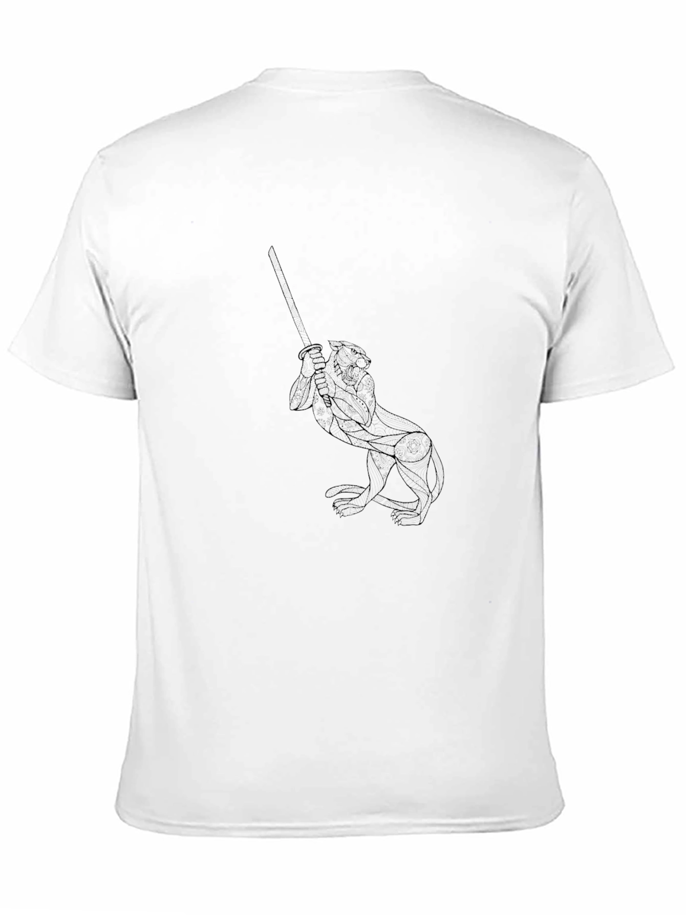 Black T-Shirt with Abstract Otter Graphic