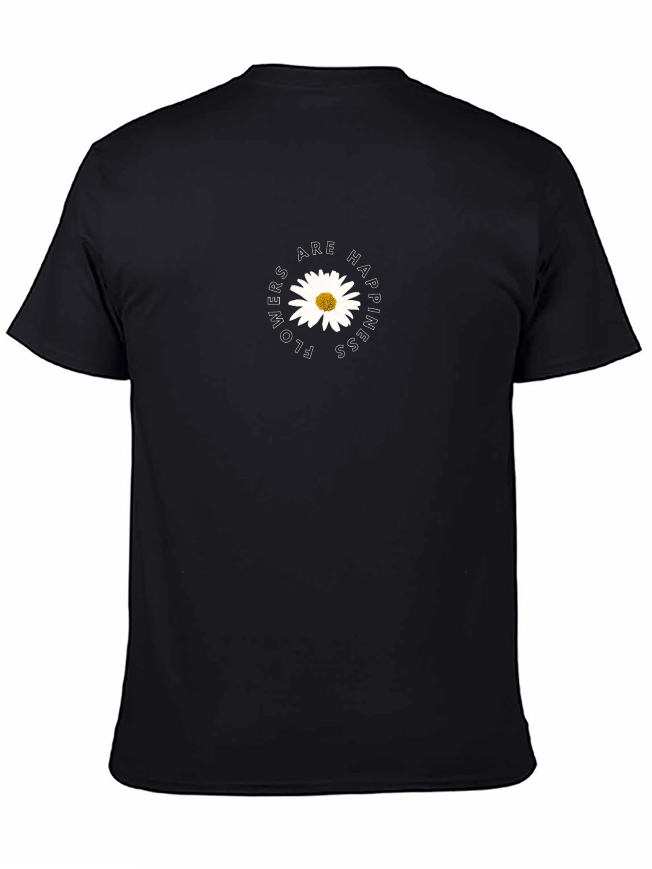 Flowers are Happiness Tee - Black Unisex