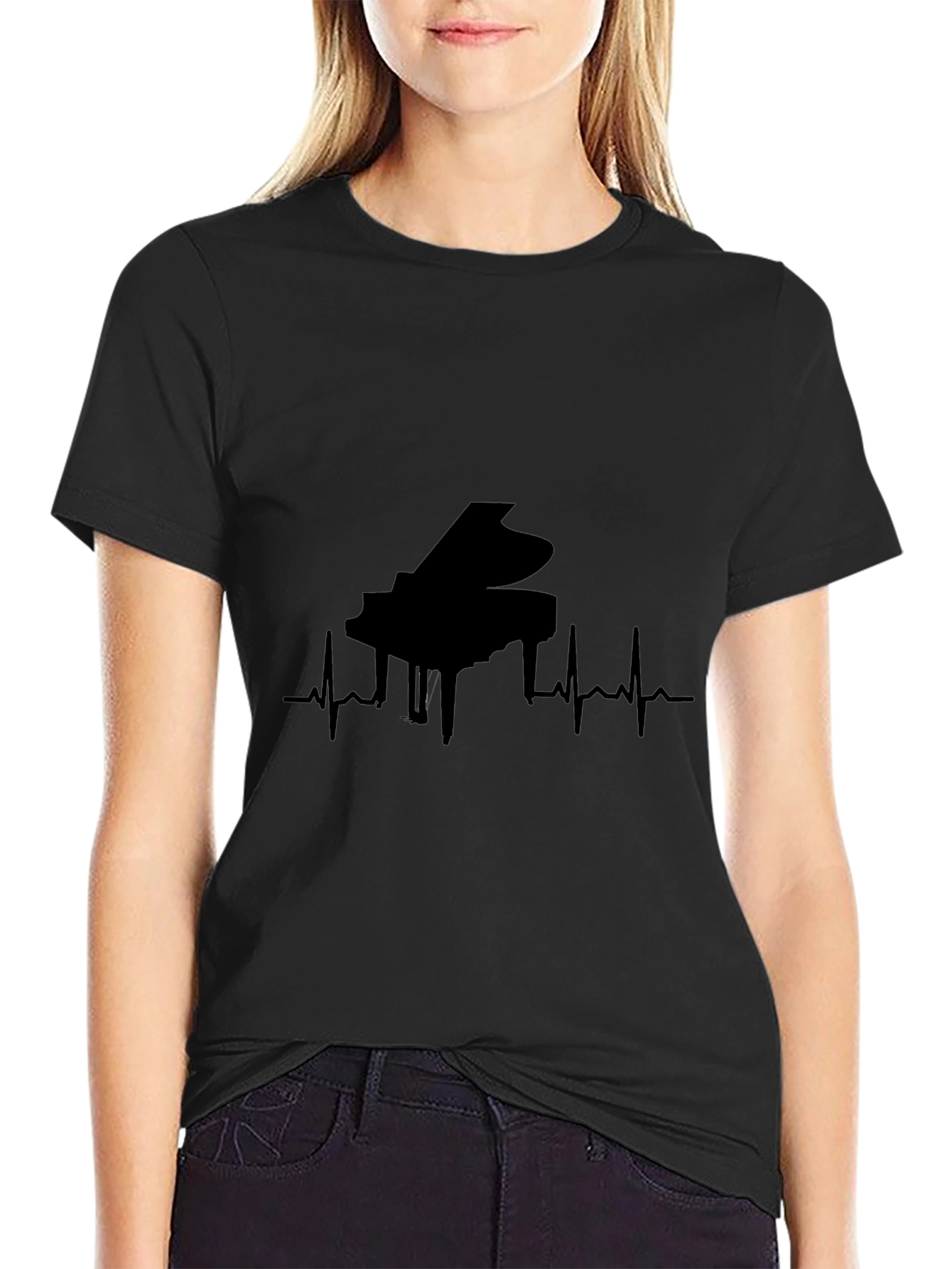 Piano Heartbeat Graphic T-Shirt