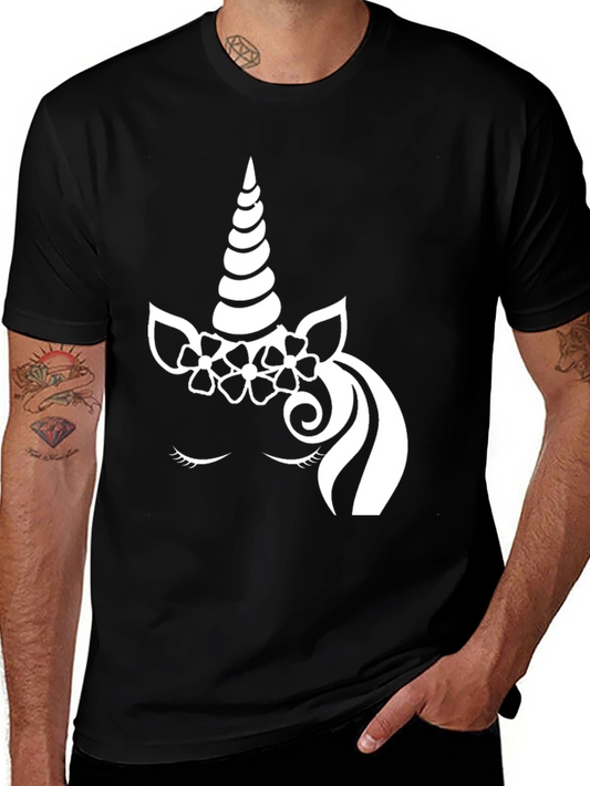 Unicorn Graphic Tee - Black Cotton T-Shirt