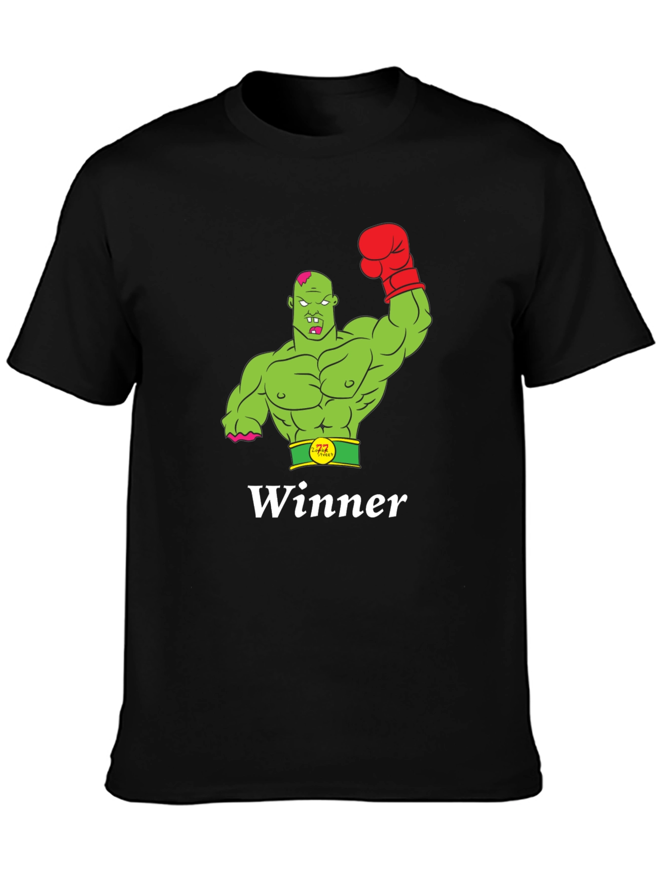 Winner Zombie Boxer Graphic Tee - Black