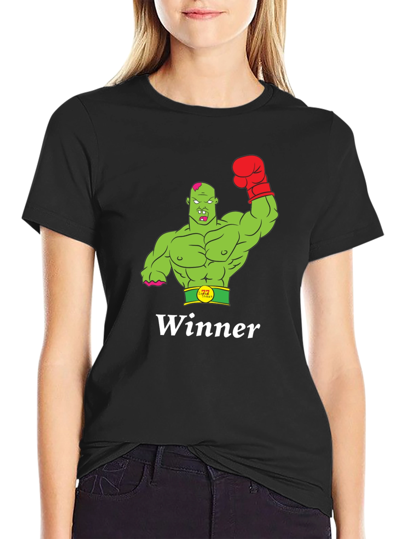 Winner Zombie Boxer Graphic Tee - Black