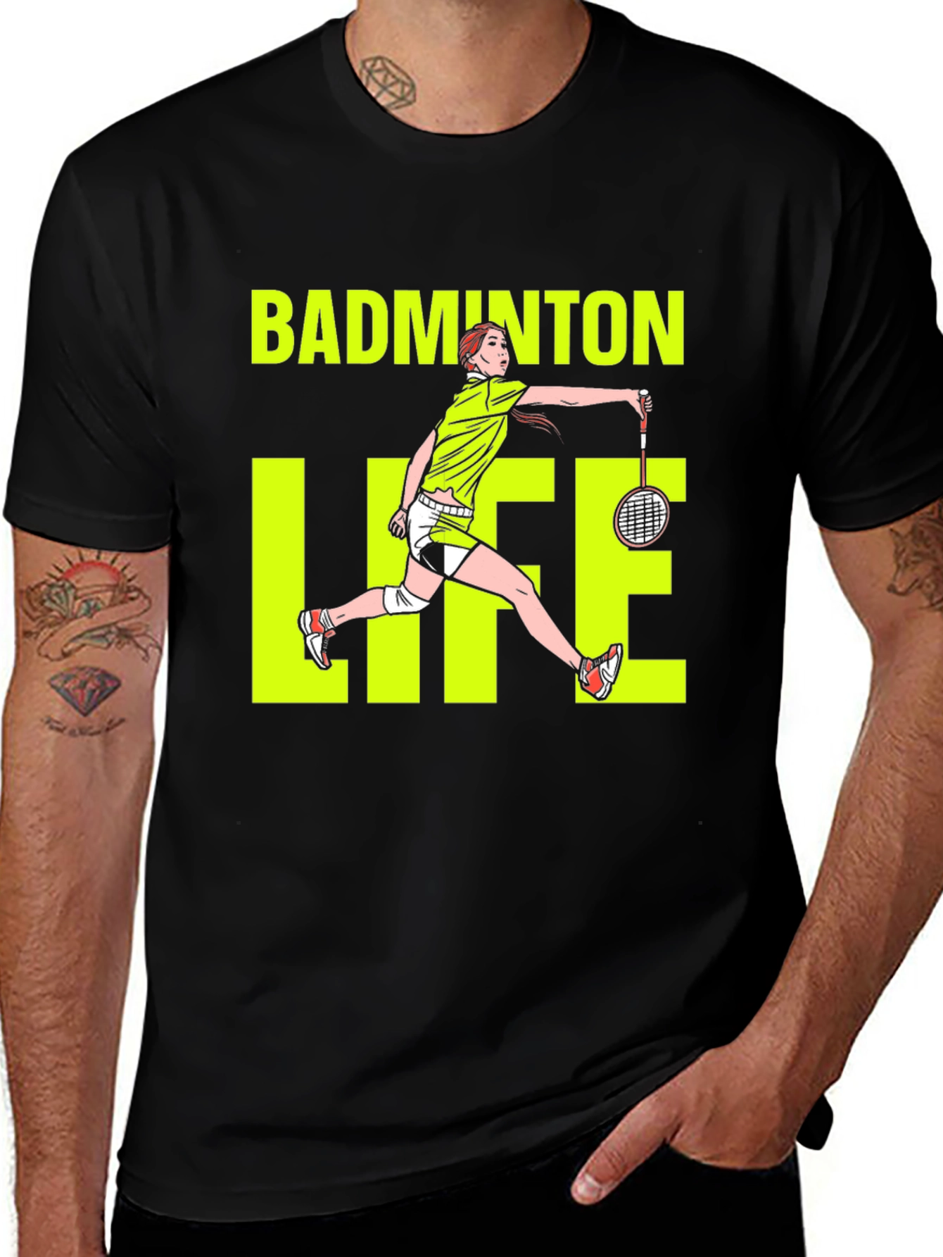 Badminton Life Graphic Tee - Sports Enthusiast T-Shirt
