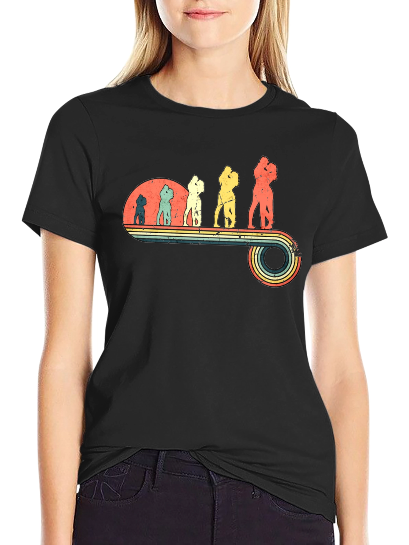 Retro Evolution of Love Black Tee